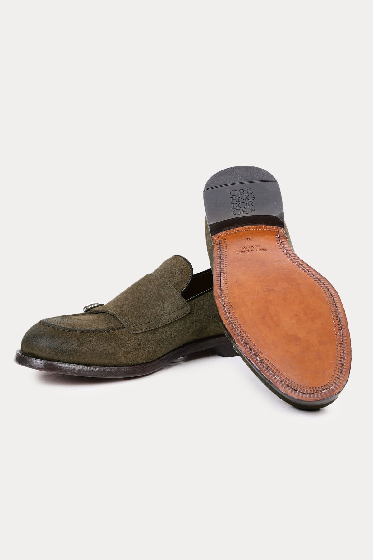 Green George Süet Çift Tokalı Loafer Ayakkabı