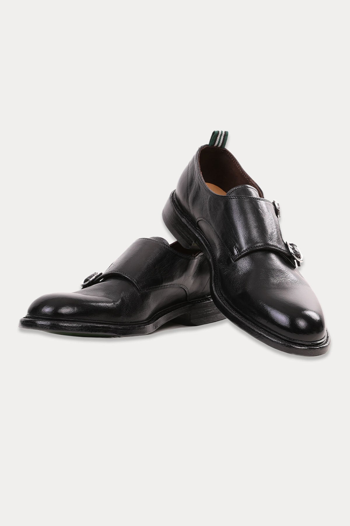 Green George Deri Çift Tokalı Loafer Ayakkabı