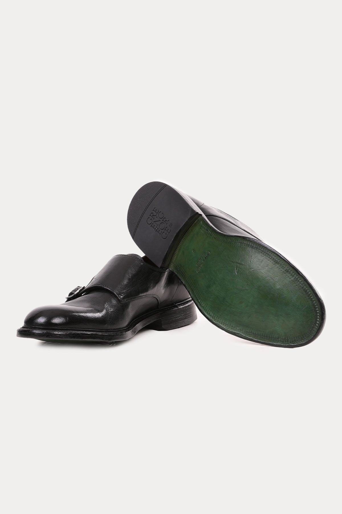 Green George Deri Çift Tokalı Loafer Ayakkabı