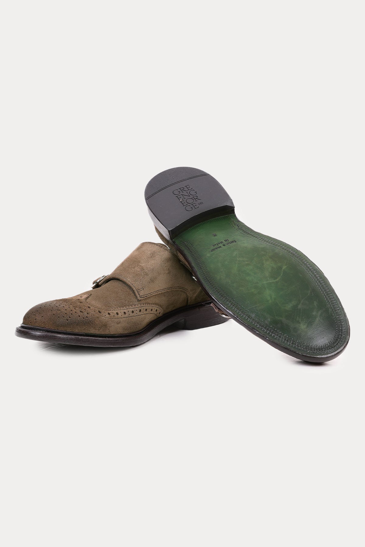 Green George Süet Çift Tokalı Loafer Ayakkabı