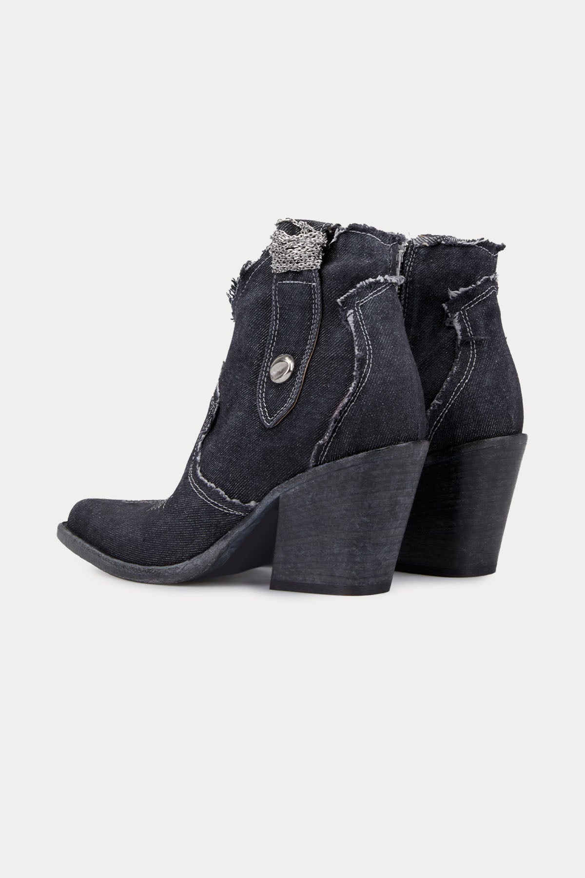 Fruit Eskitme Denim Kumaş Sivri Küt Burunlu Bot