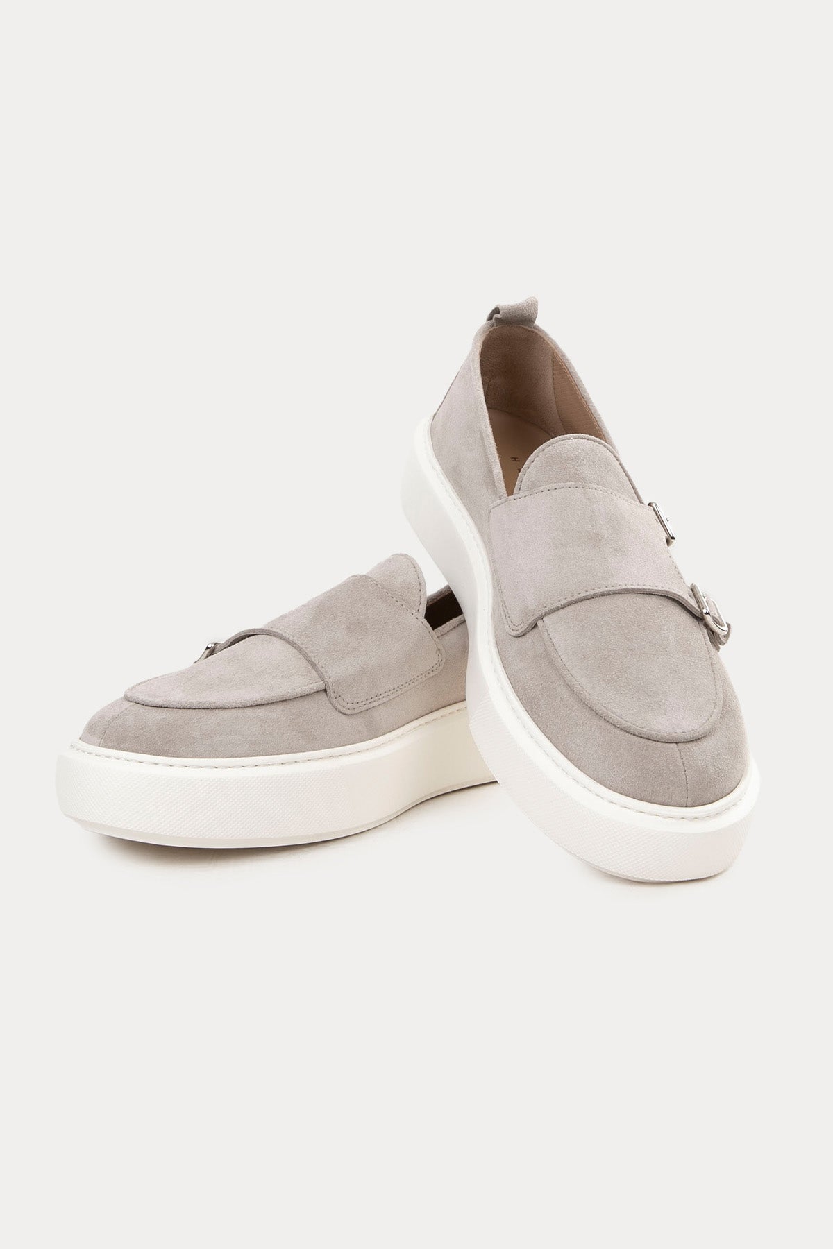 Henderson Tim Çift Tokalı Extralight Süet Monk Loafer Ayakkabı