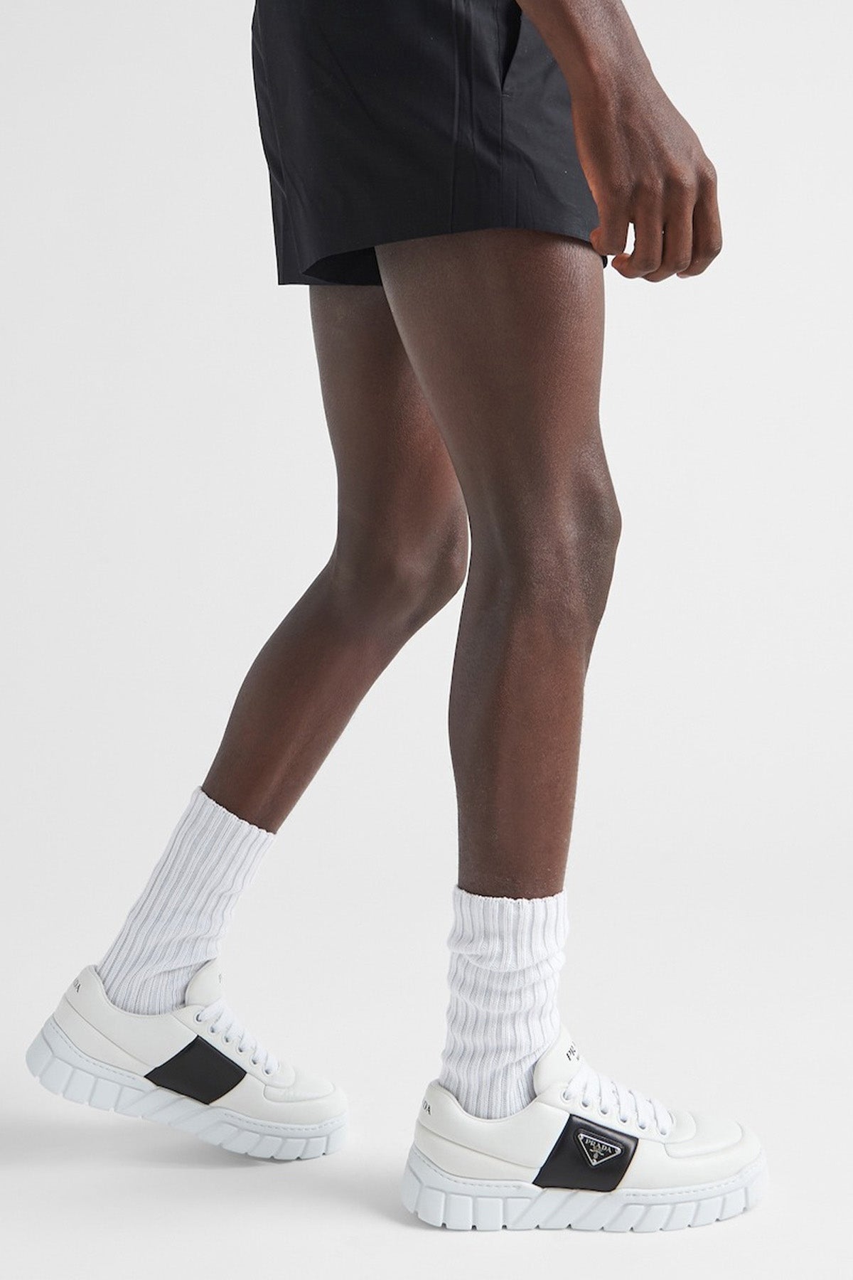 Prada Dolgulu Napa Deri Logolu Extralight Sneaker Ayakkabı