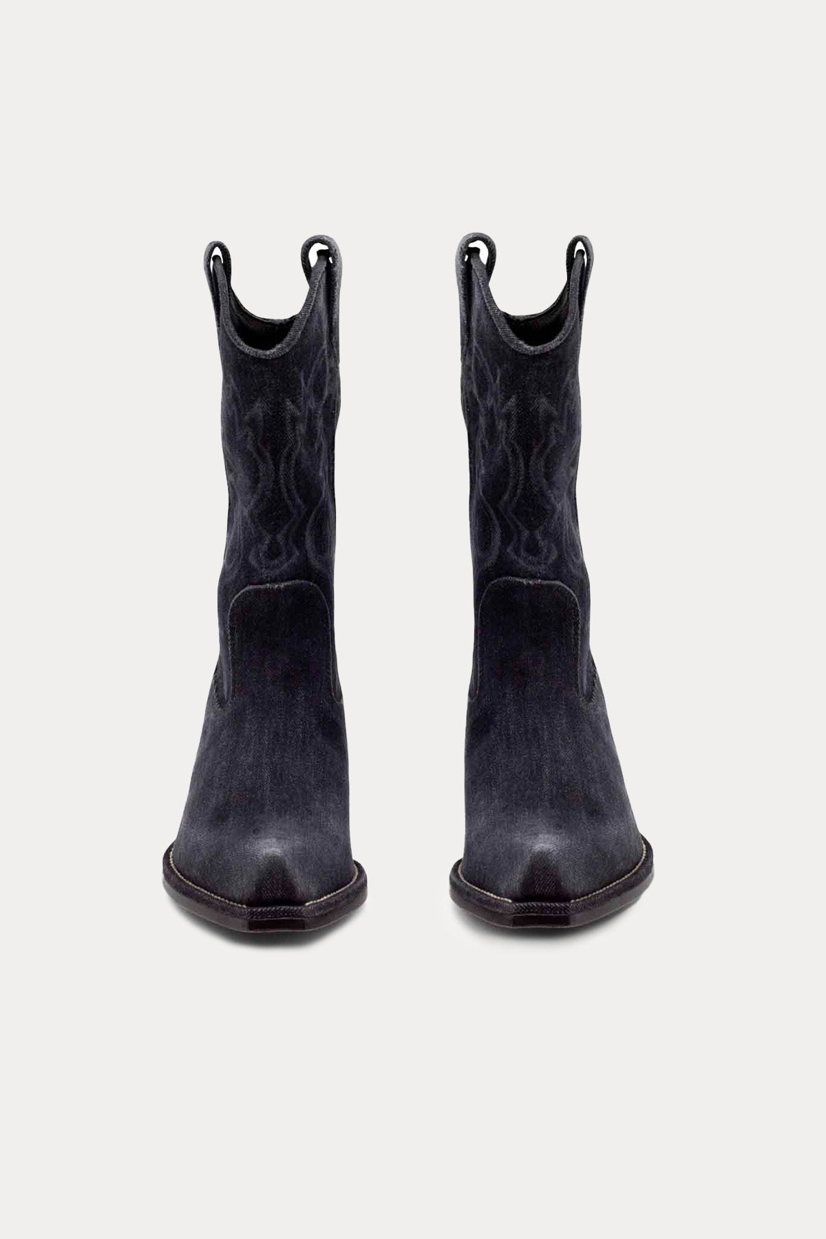 Vic Matie Denim Kumaş Sivri Küt Burunlu Western Çizme