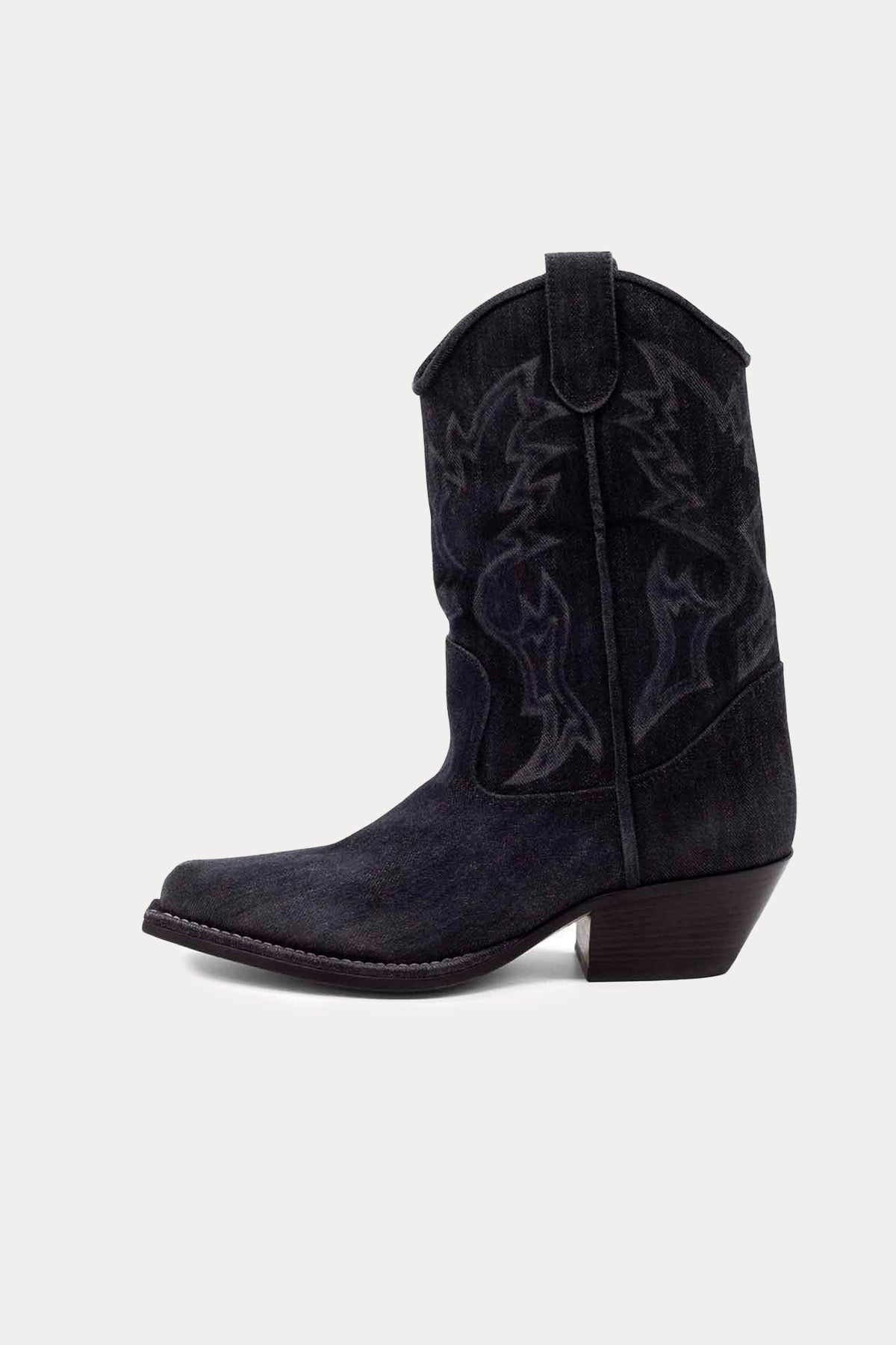 Vic Matie Denim Kumaş Sivri Küt Burunlu Western Çizme