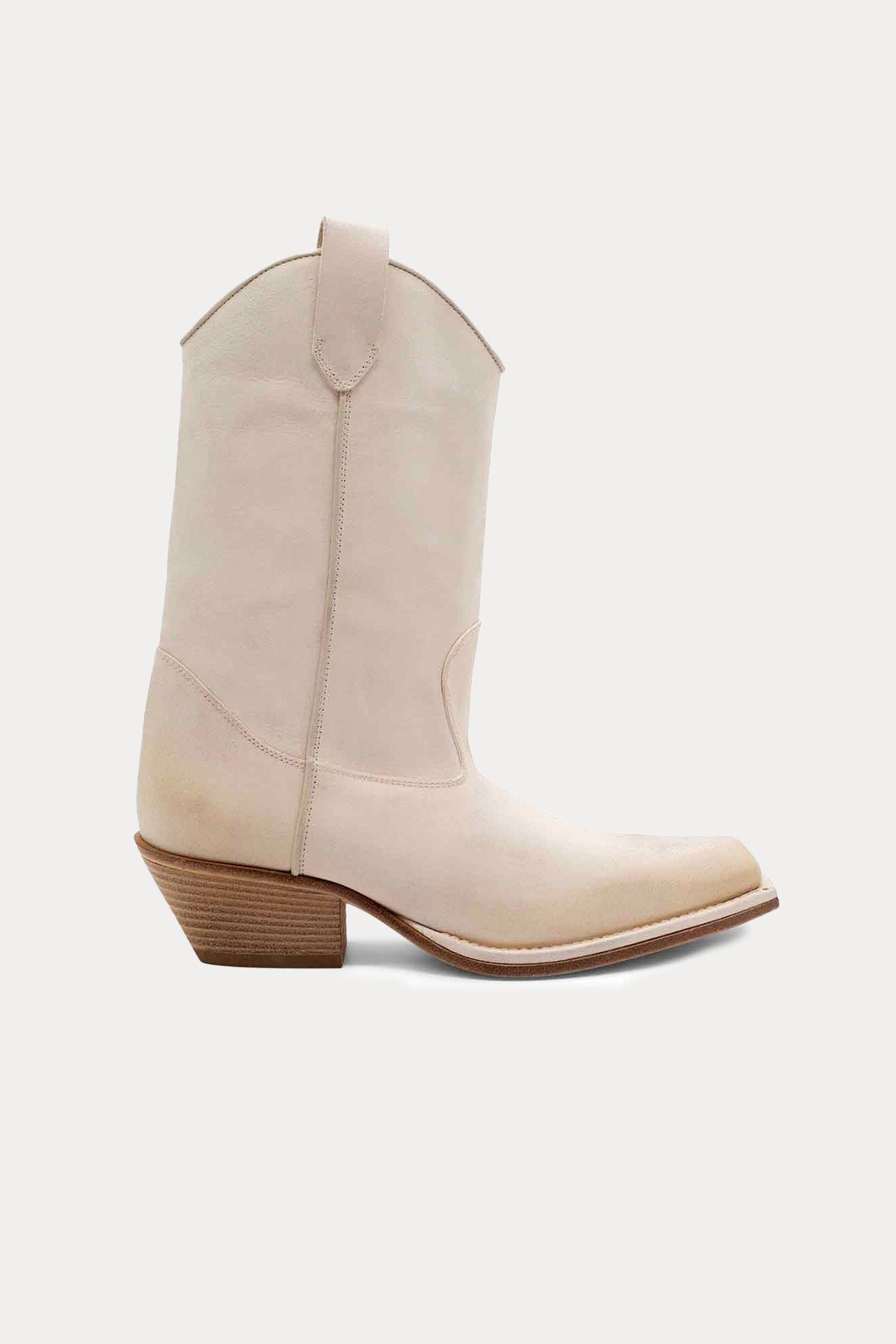 Vic Matie Nubuk Deri Sivri Küt Burunlu Western Çizme