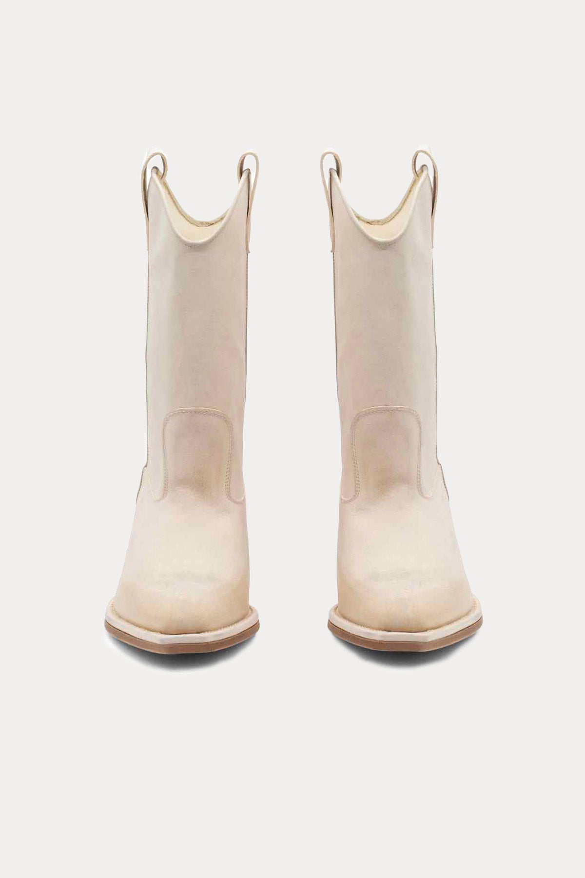 Vic Matie Nubuk Deri Sivri Küt Burunlu Western Çizme