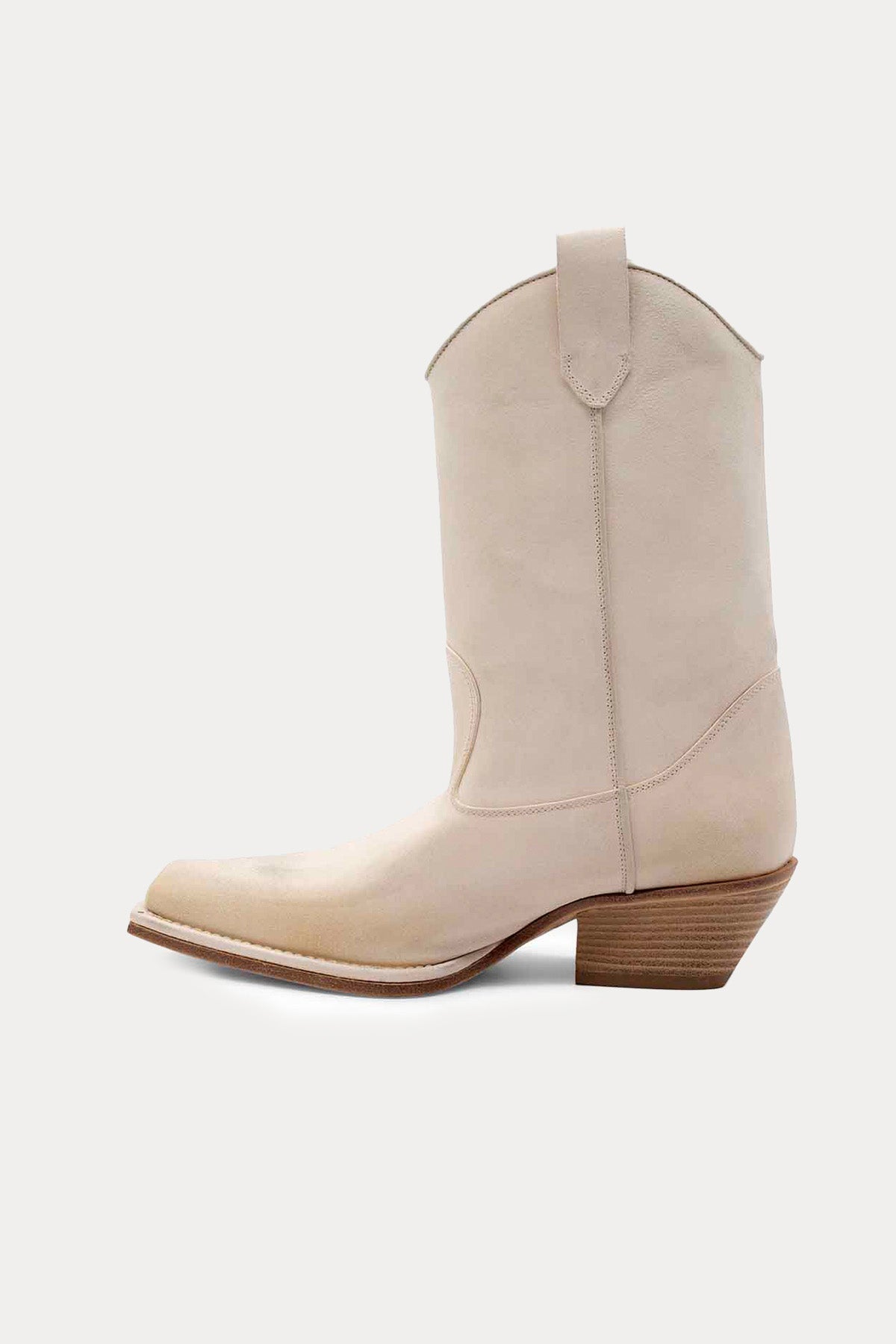 Vic Matie Nubuk Deri Sivri Küt Burunlu Western Çizme