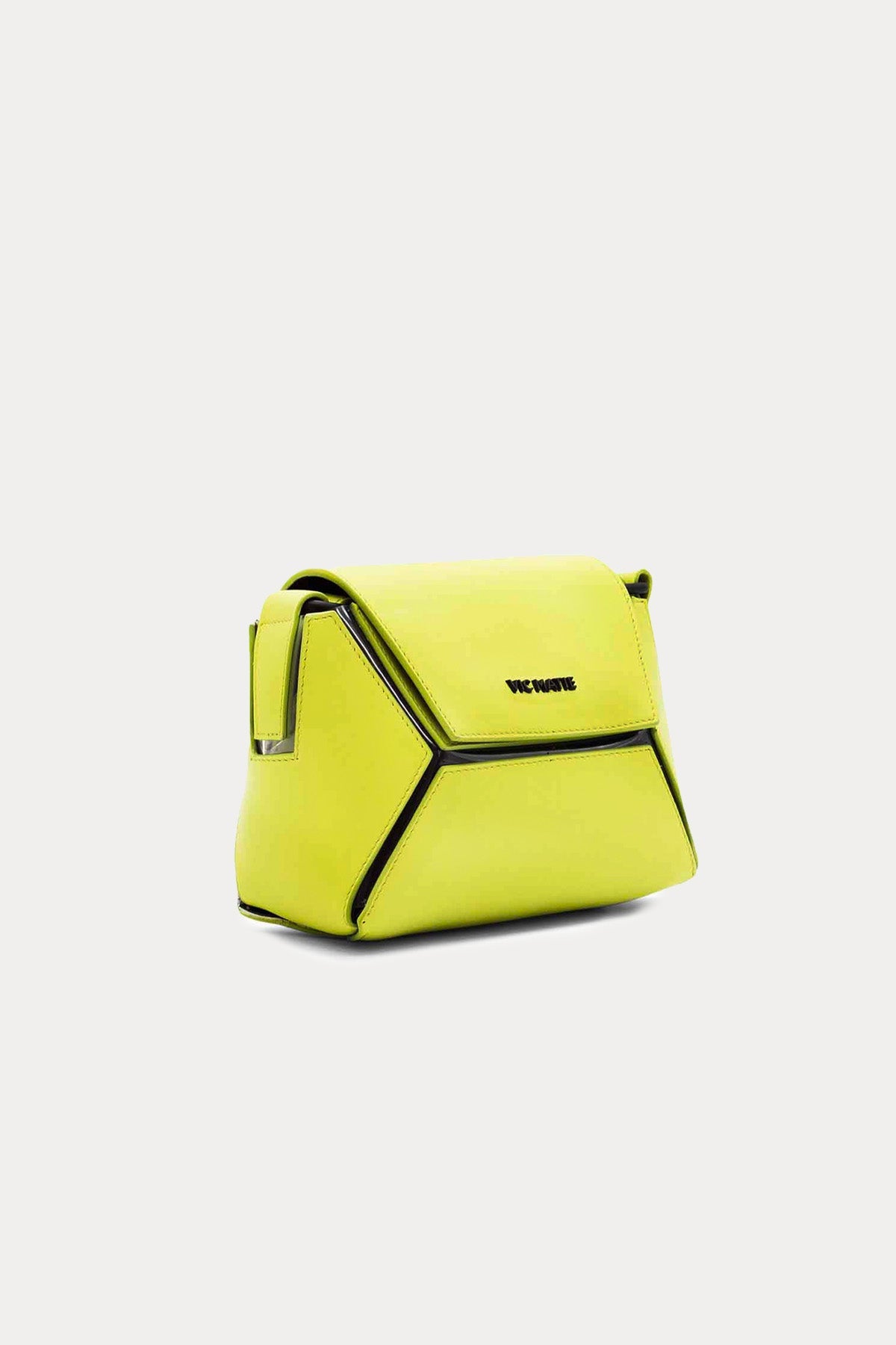 Vic Matie Şeffaf Ek Detaylı Logolu Small Deri Omuz Çantası