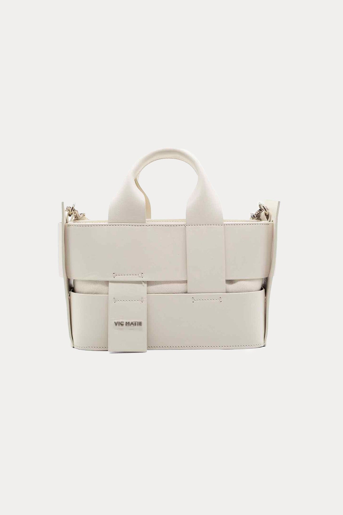 Vic Matie Kanvas Kumaş Torbalı Deri Çanta