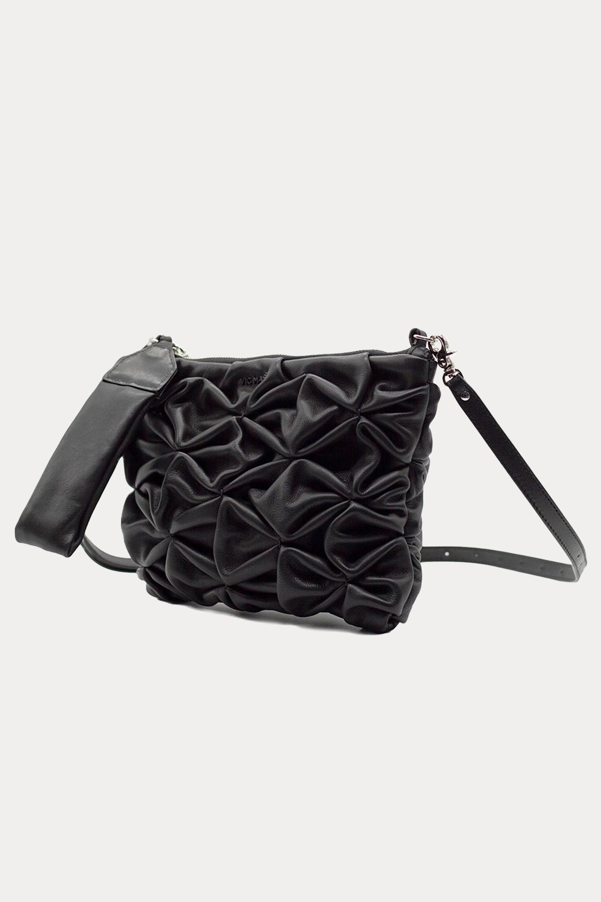 Vic Matie El İşçiliği Büzgülü Deri Omuz Çantası