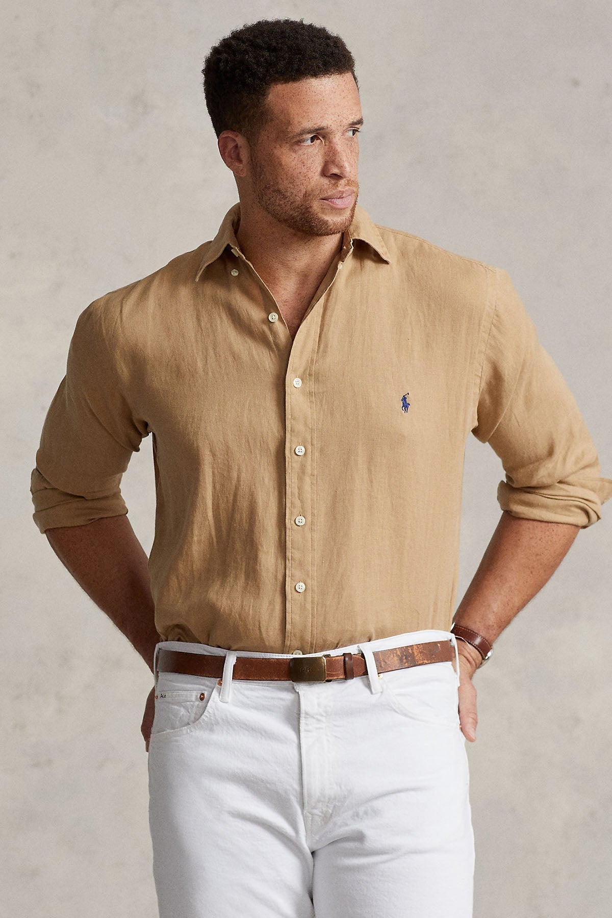 Polo Ralph Lauren Custom Fit Keten Gömlek-Gömlek-Libas