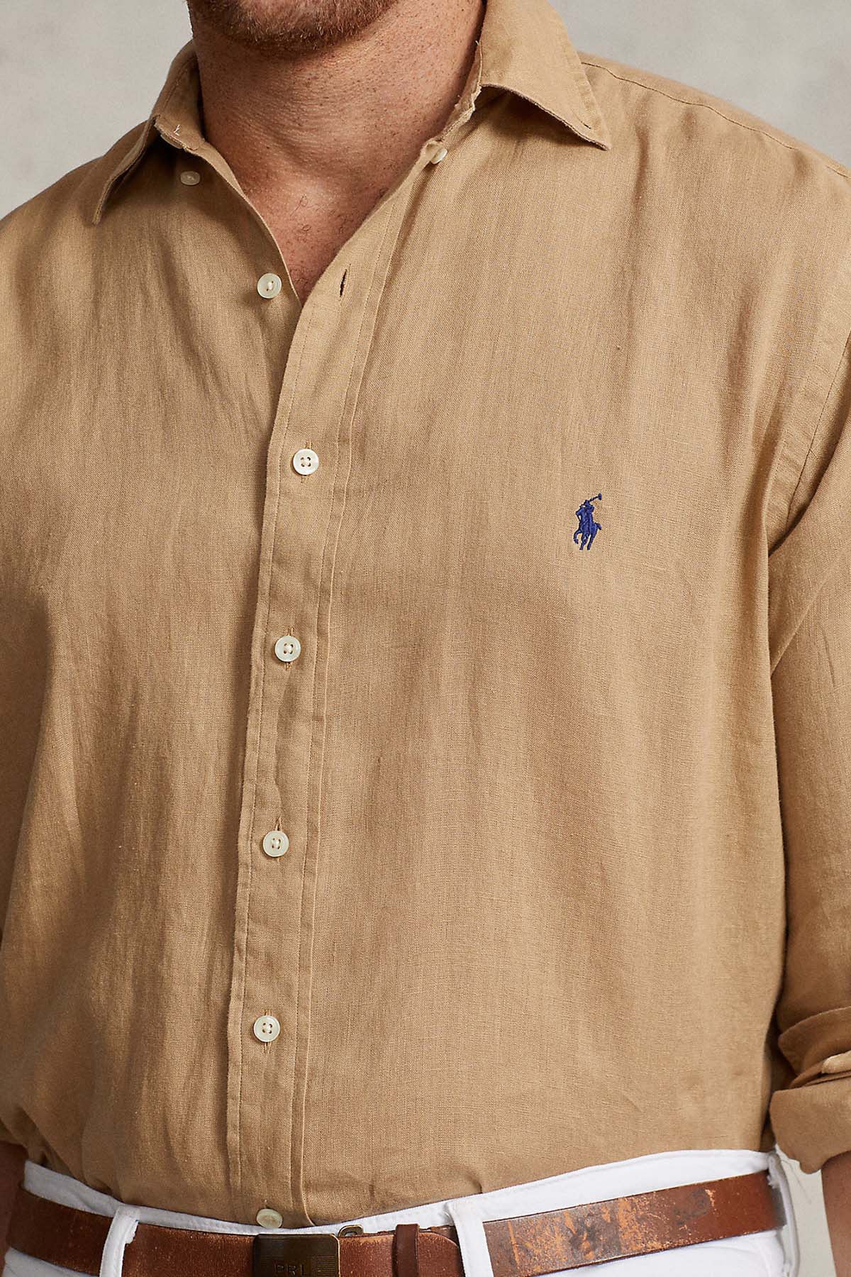 Polo Ralph Lauren Custom Fit Keten Gömlek-Gömlek-Libas