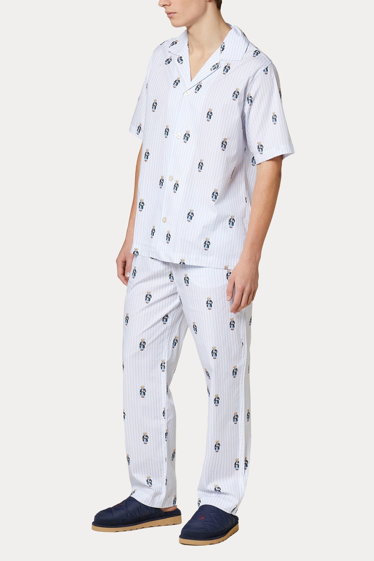 Polo Ralph Lauren Beli Lastikli Çizgili Polo Bear Pijama Altı