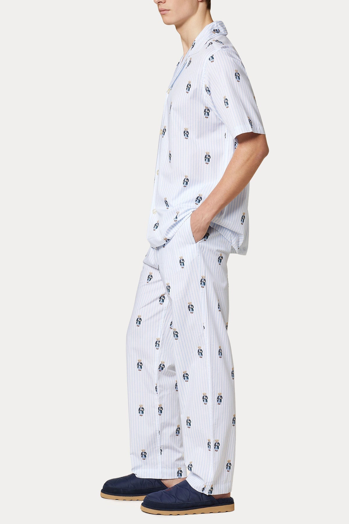 Polo Ralph Lauren Beli Lastikli Çizgili Polo Bear Pijama Altı