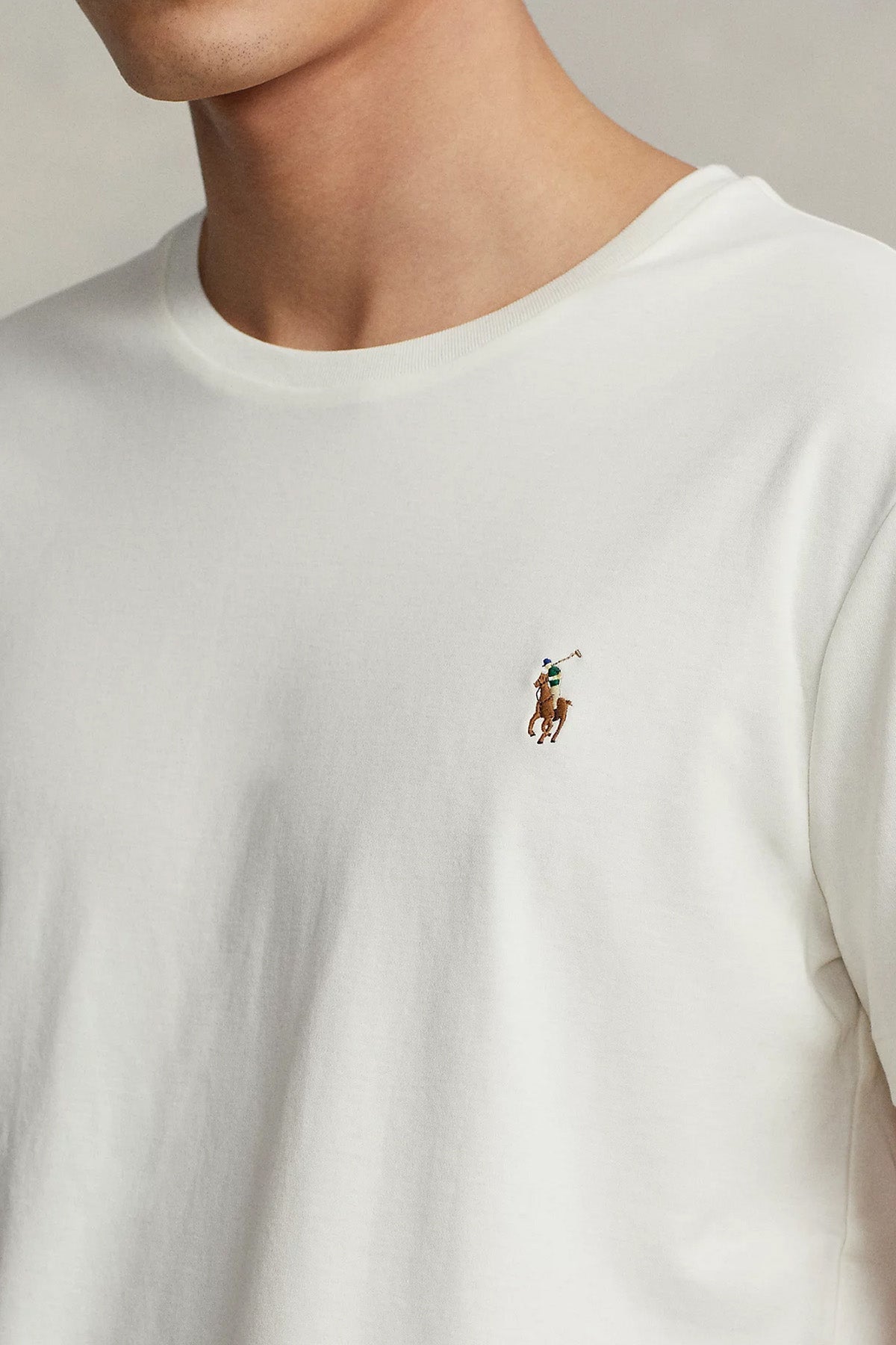 Polo Ralph Lauren Custom Slim Fit Yuvarlak Yaka Logolu T-shirt-T-shirt-Libas