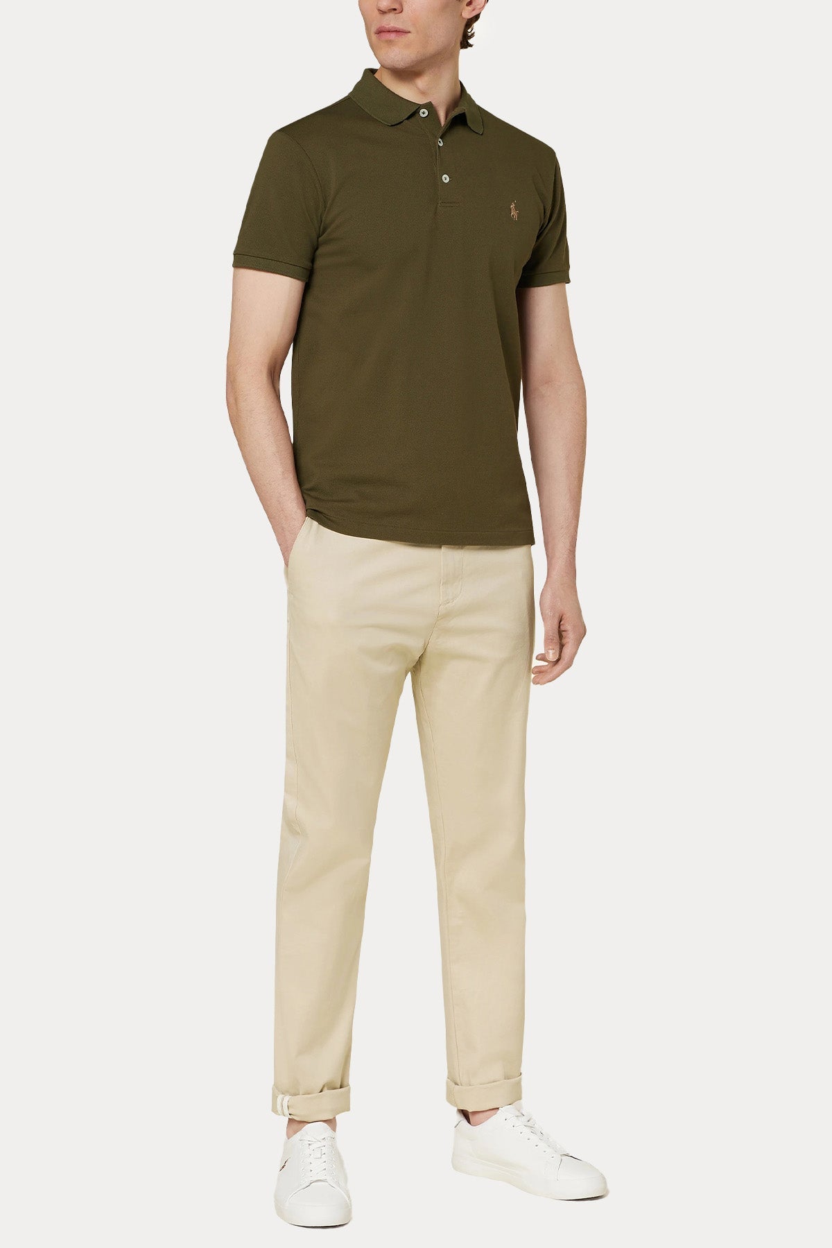 Polo Ralph Lauren Slim Fit Stretch Mesh Polo Yaka T-shirt