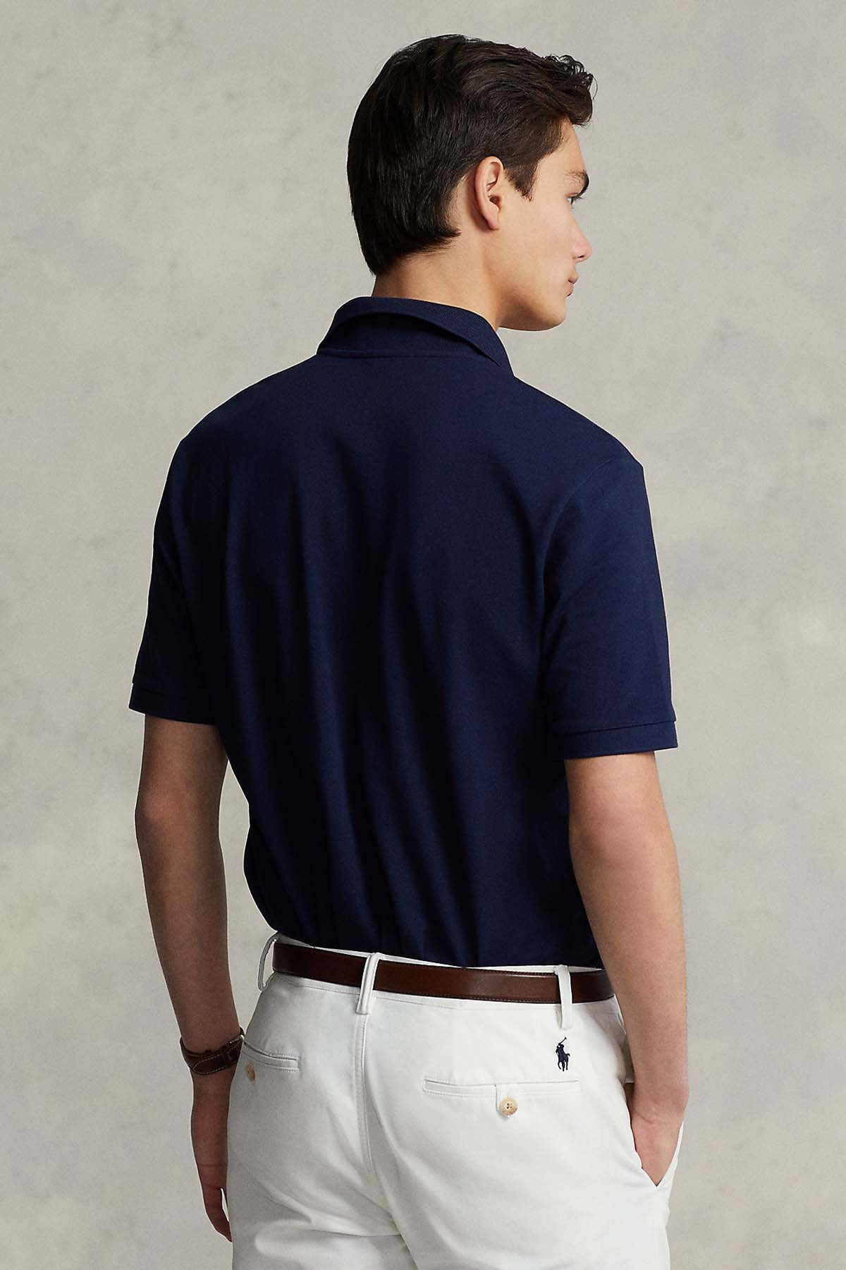 Polo Ralph Lauren Custom Slim Fit Stretch Mesh Fermuarlı Polo Yaka T-shirt-T-shirt-Libas