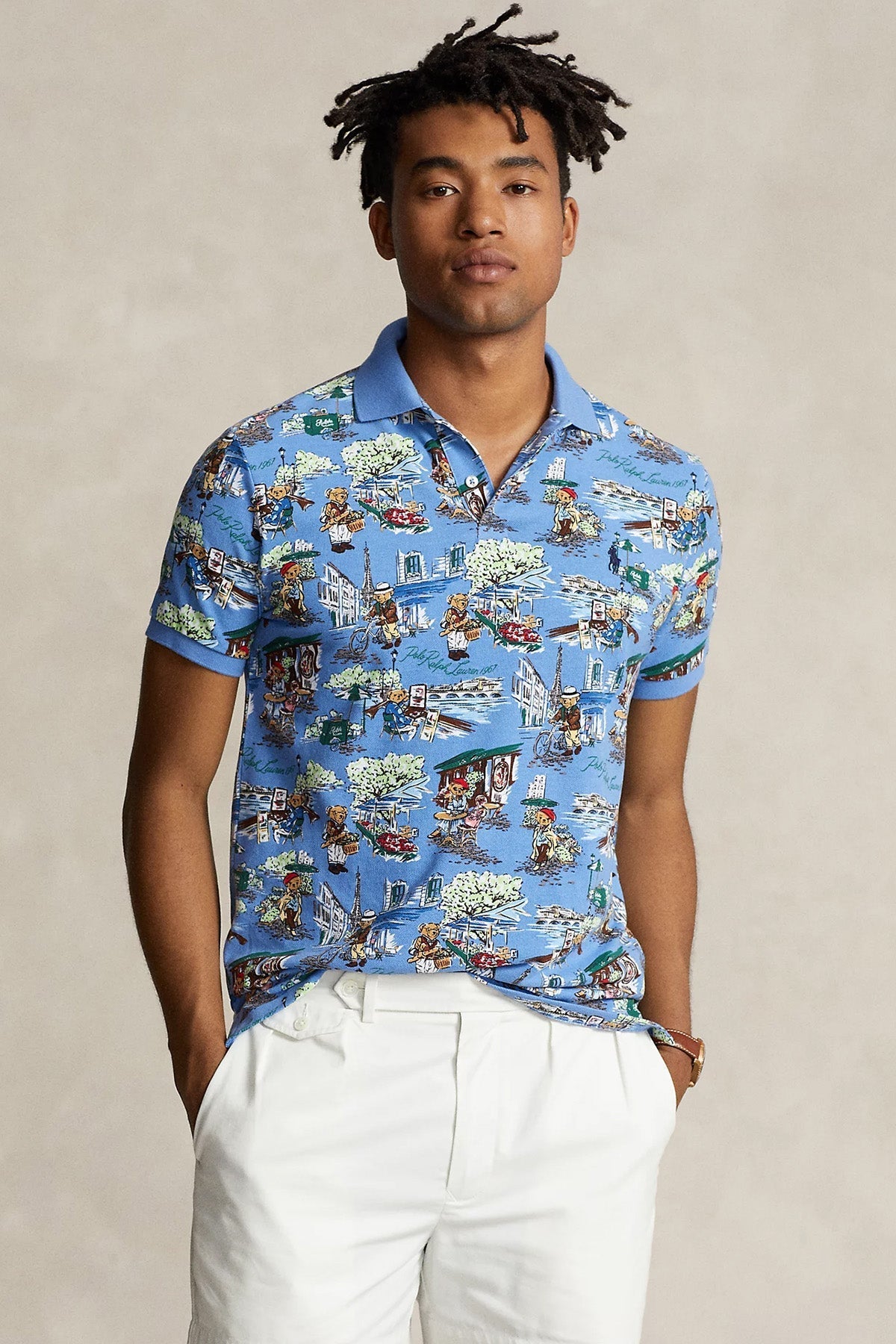 Polo Ralph Lauren Custom Slim Fit Polo Bear Polo Yaka T-shirt-T-shirt-Libas