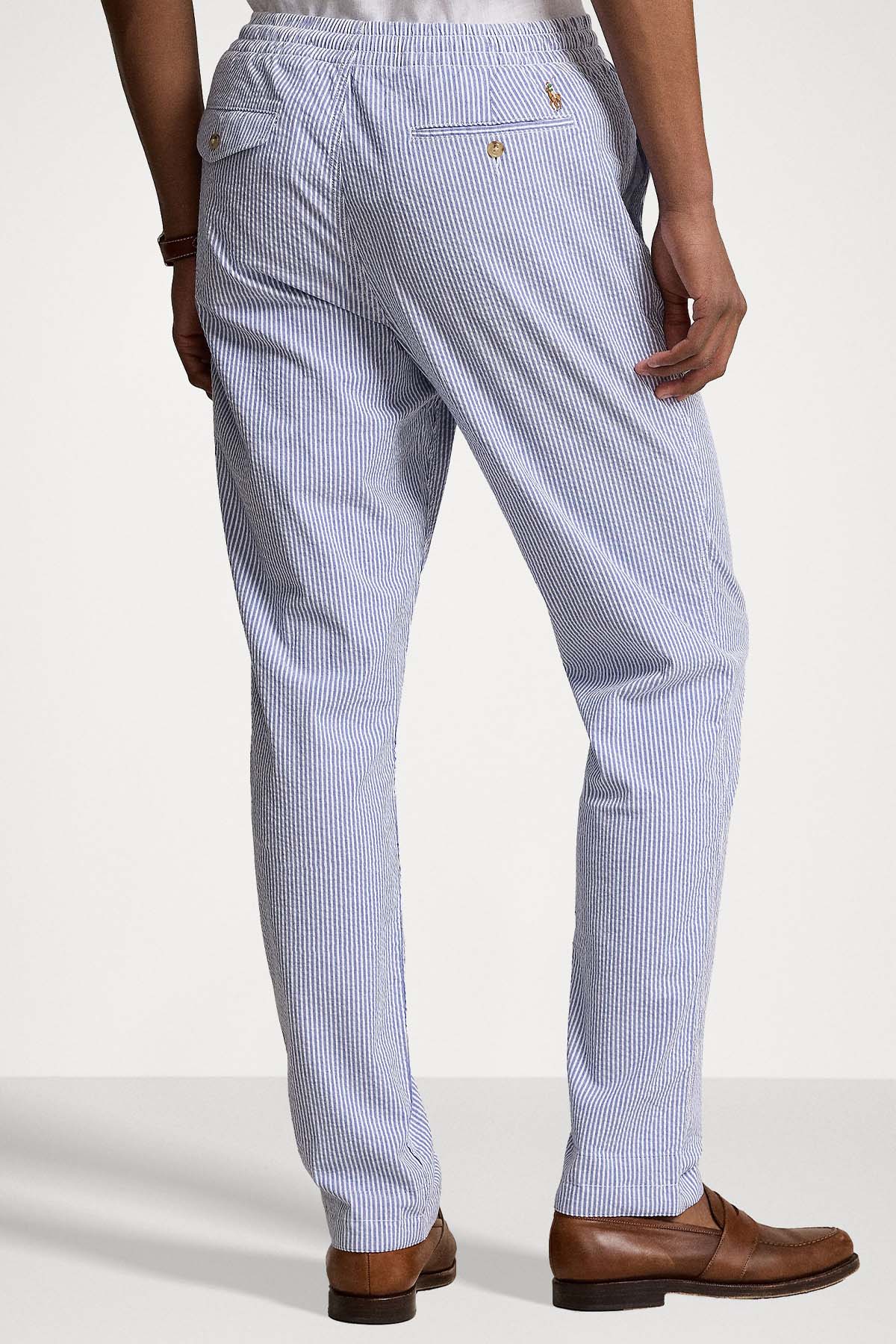Polo Ralph Lauren Stretch Classic Fit Beli Lastikli Çizgili Pantolon-Pantolon-Libas
