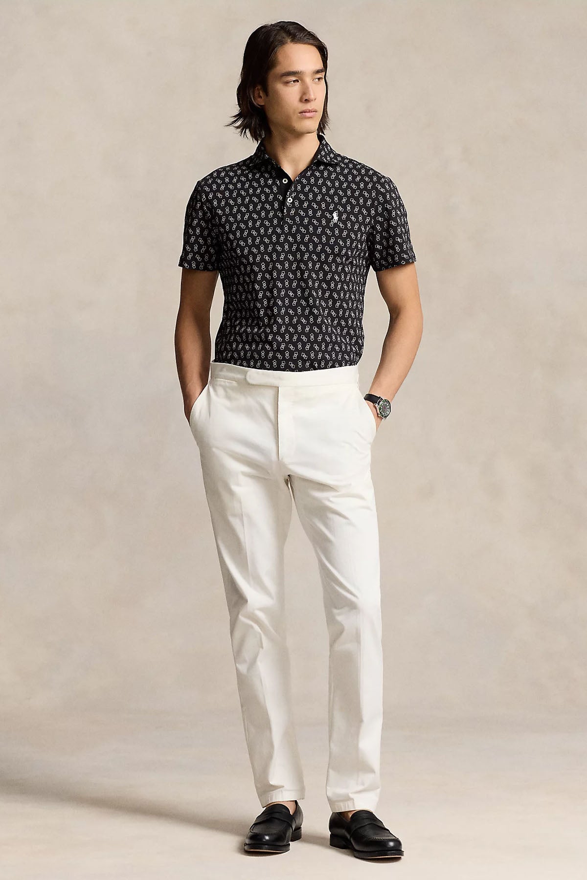 Polo Ralph Lauren Tailored Fit Desenli Polo Yaka T-shirt