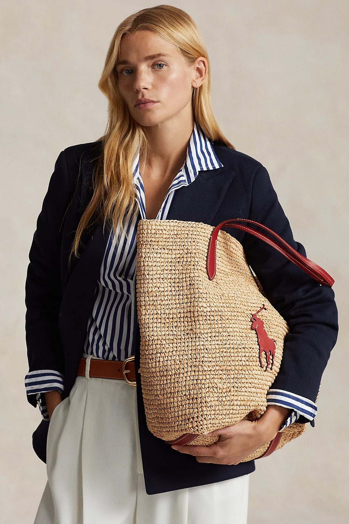 Polo Ralph Lauren Big Pony Logolu Hasır Shopping Bag Çanta