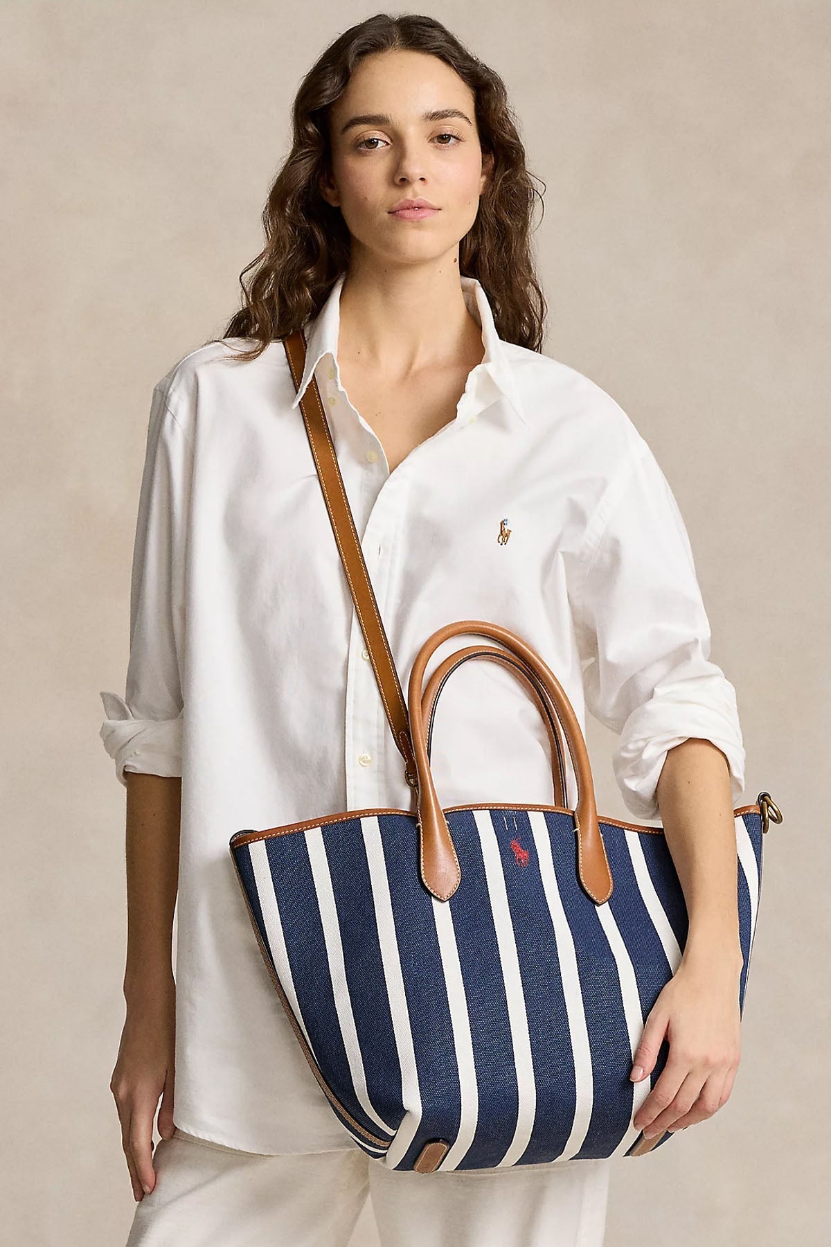 Polo Ralph Lauren Çift Taraflı Çizgili Çanta