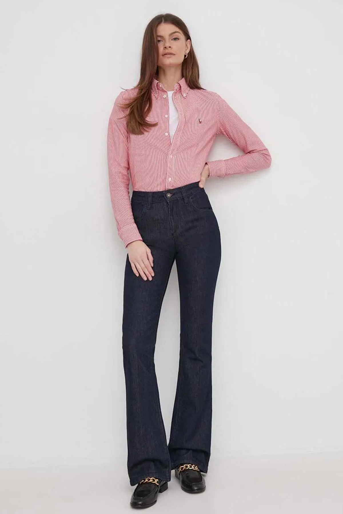 Polo Ralph Lauren Çizgili Knit Oxford Gömlek-Gömlek-Libas