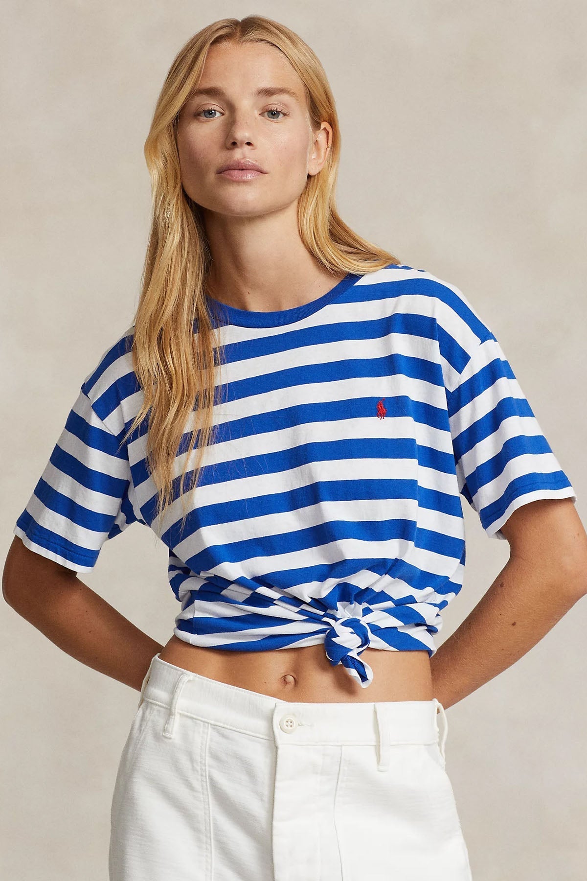 Polo Ralph Lauren Yuvarlak Yaka Çizgili T-shirt-T-shirt-Libas