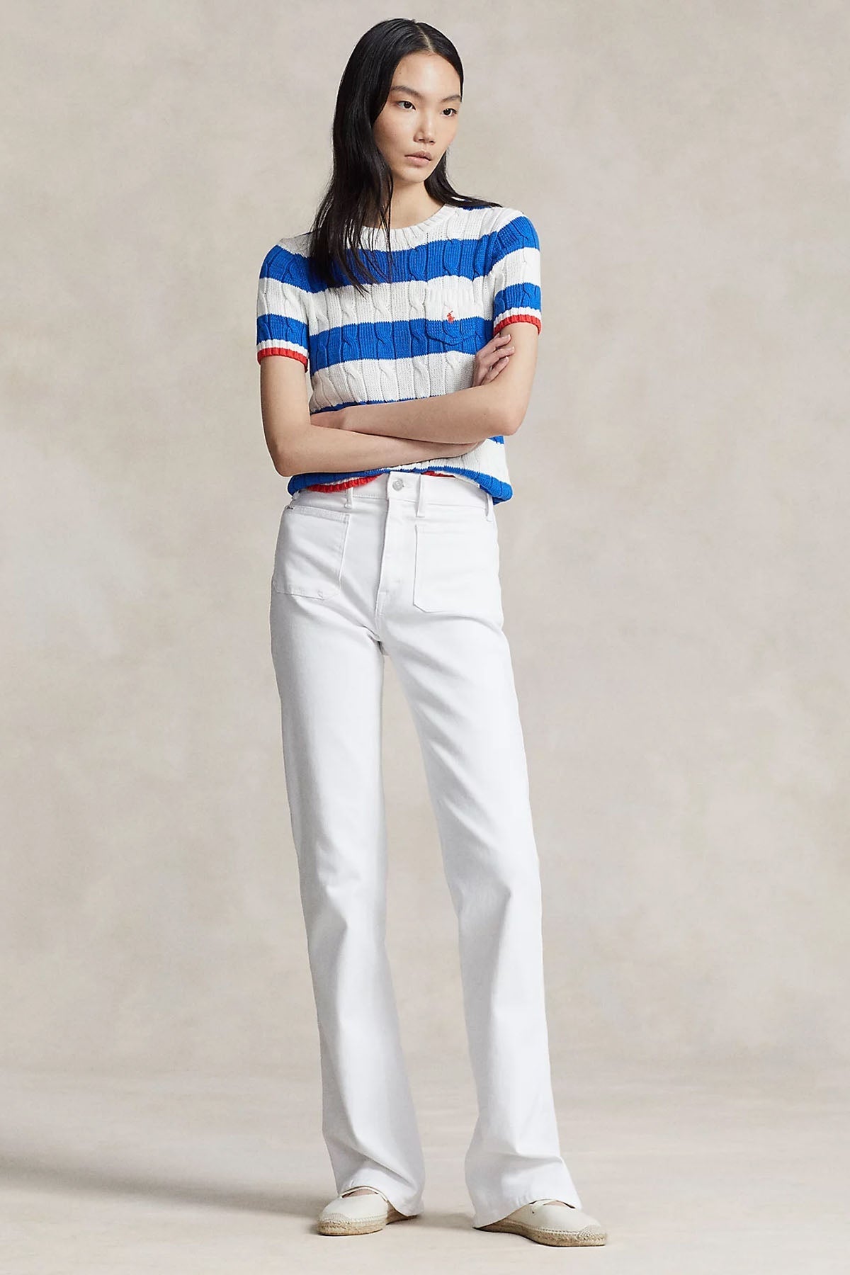Polo Ralph Lauren Slim Fit Pima Cotton Saç Örgü Cep Detaylı Triko-Triko-Libas