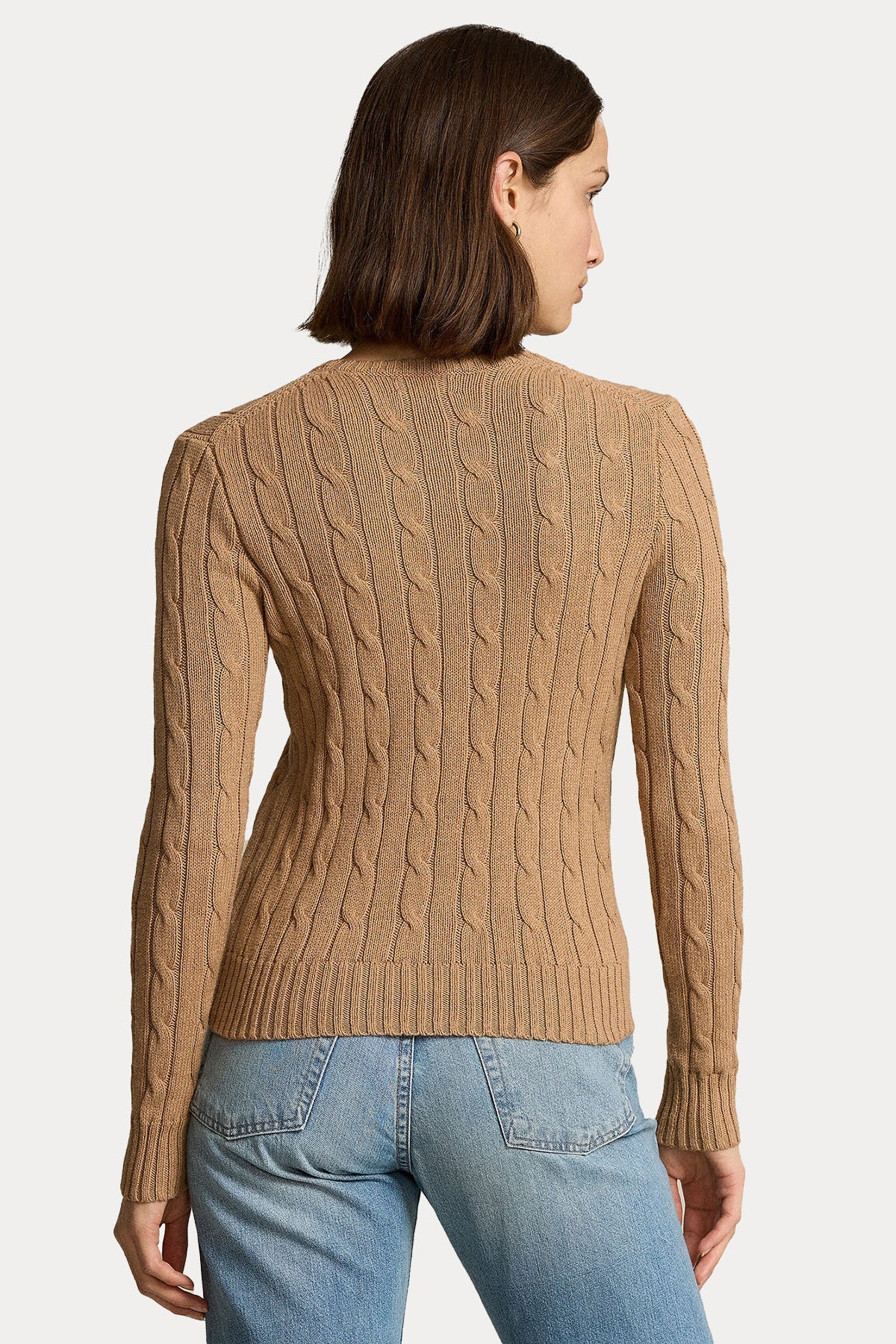 Polo Ralph Lauren Slim Fit Pima Cotton Yuvarlak Yaka Saç Örgü Triko