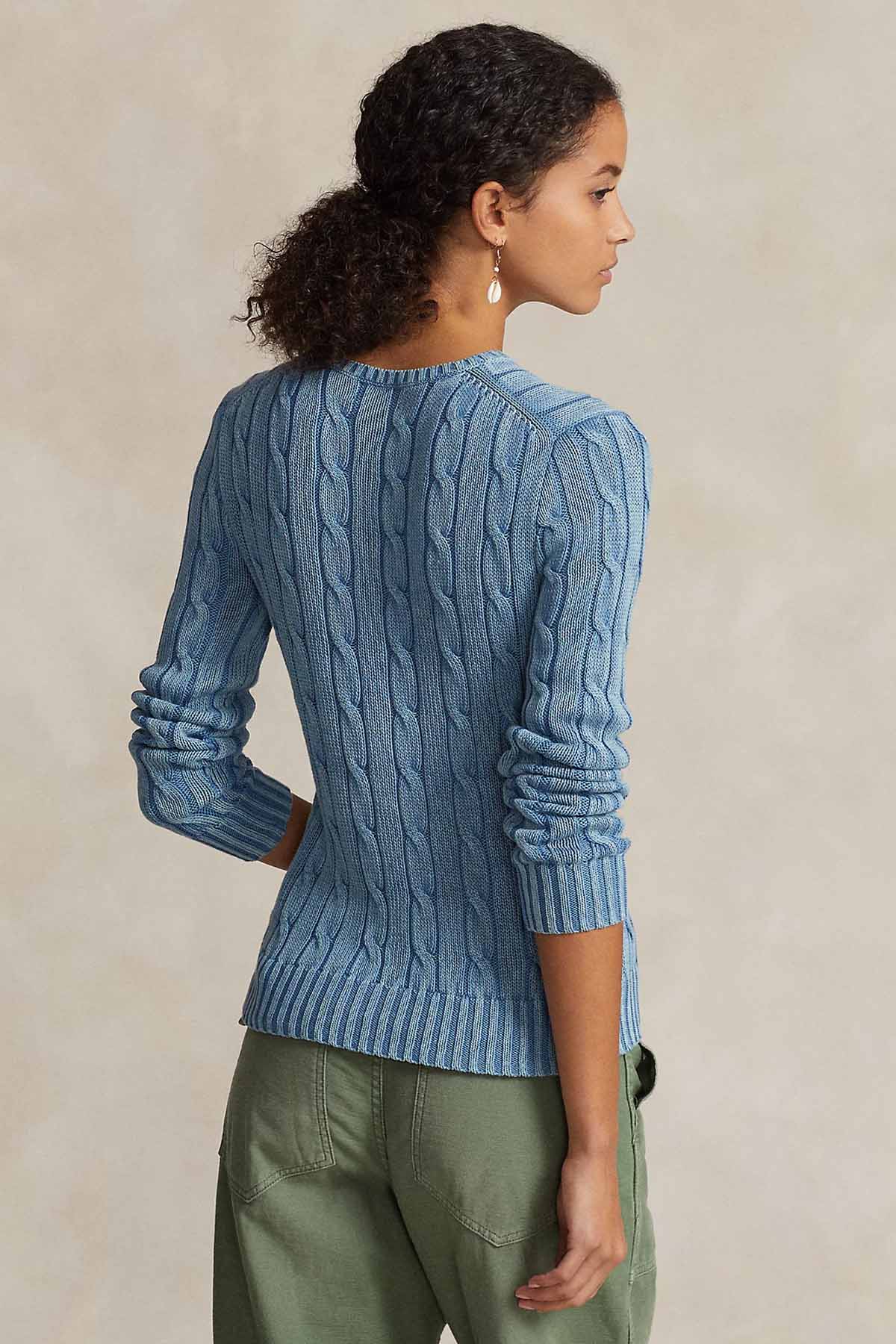 Polo Ralph Lauren Slim Fit Pima Cotton Yuvarlak Yaka Saç Örgü Triko