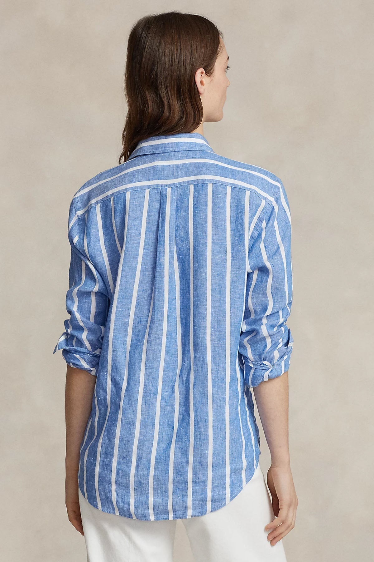 Polo Ralph Lauren Relaxed Fit Çizgili Keten Gömlek