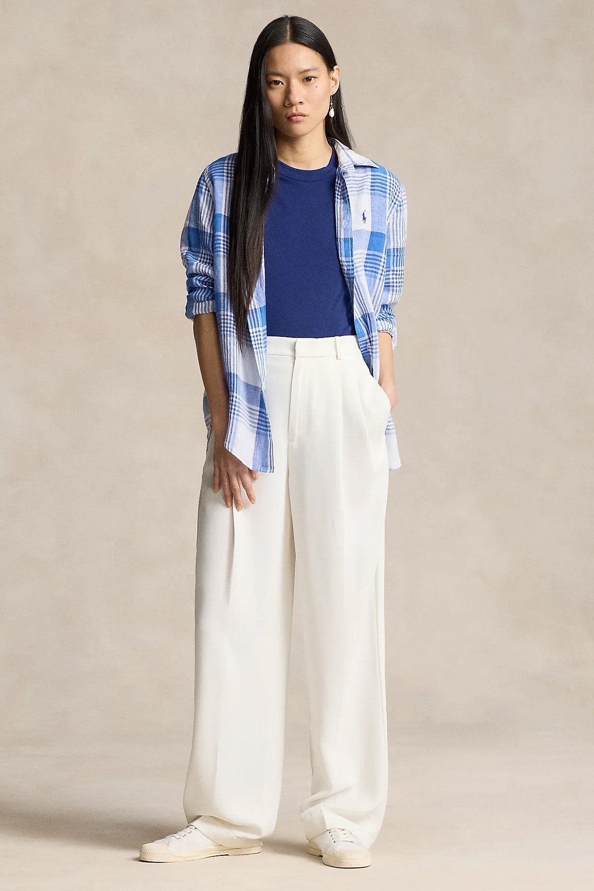 Polo Ralph Lauren Relaxed Fit Ekoseli Keten Gömlek