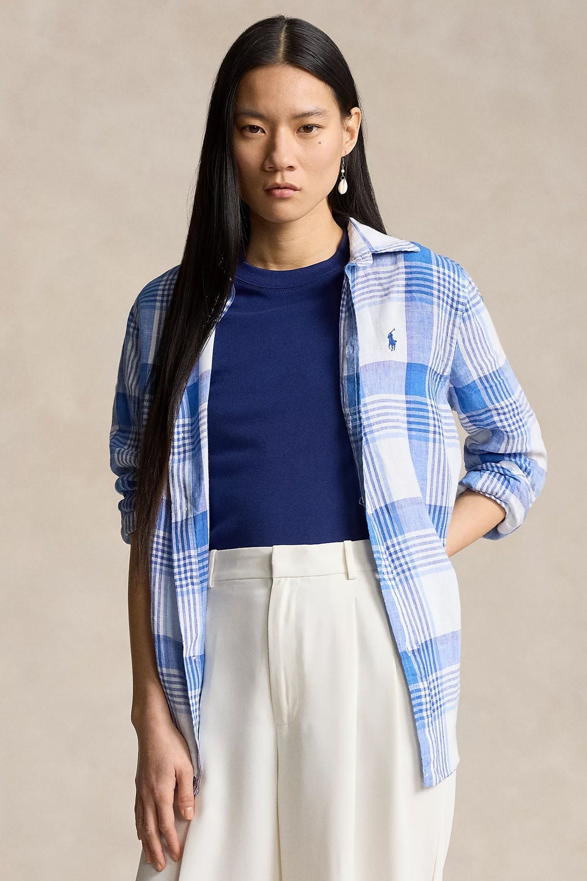 Polo Ralph Lauren Relaxed Fit Ekoseli Keten Gömlek