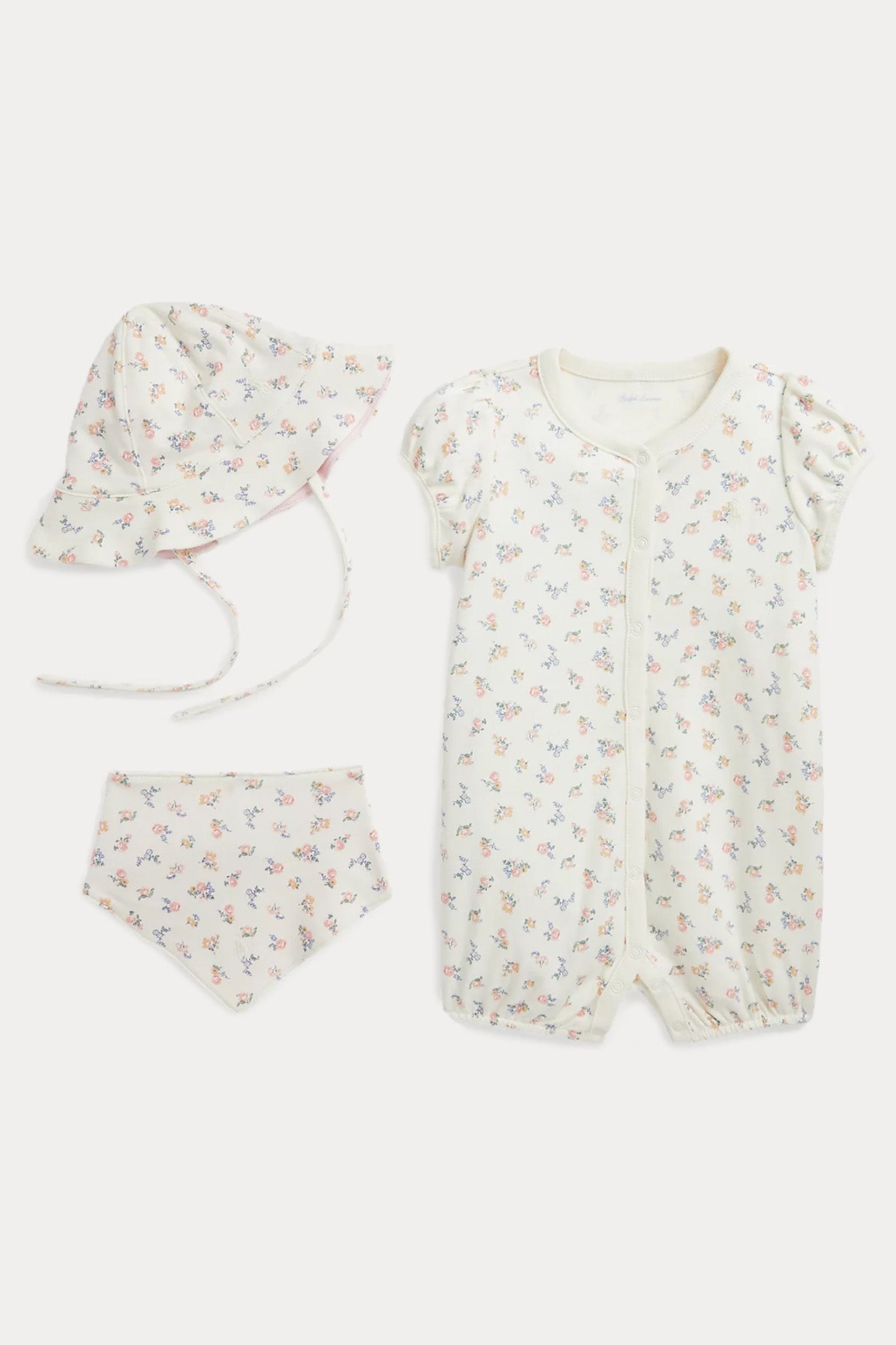 Polo Ralph Lauren Kids 6 Aylık Kız Bebek Logolu Desenli Tulum Set