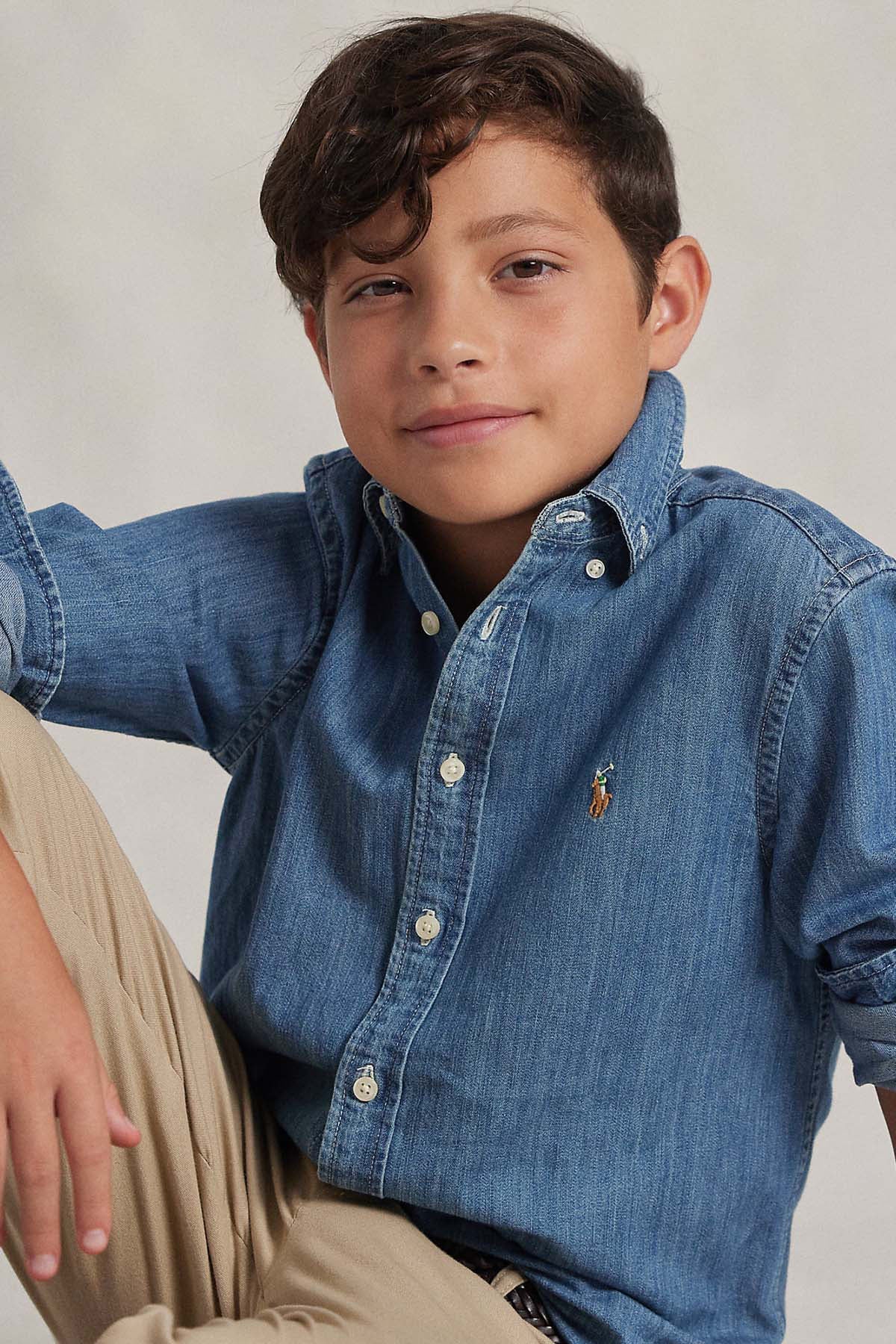 Polo Ralph Lauren Kids S-M Beden Erkek Çocuk Denim Gömlek