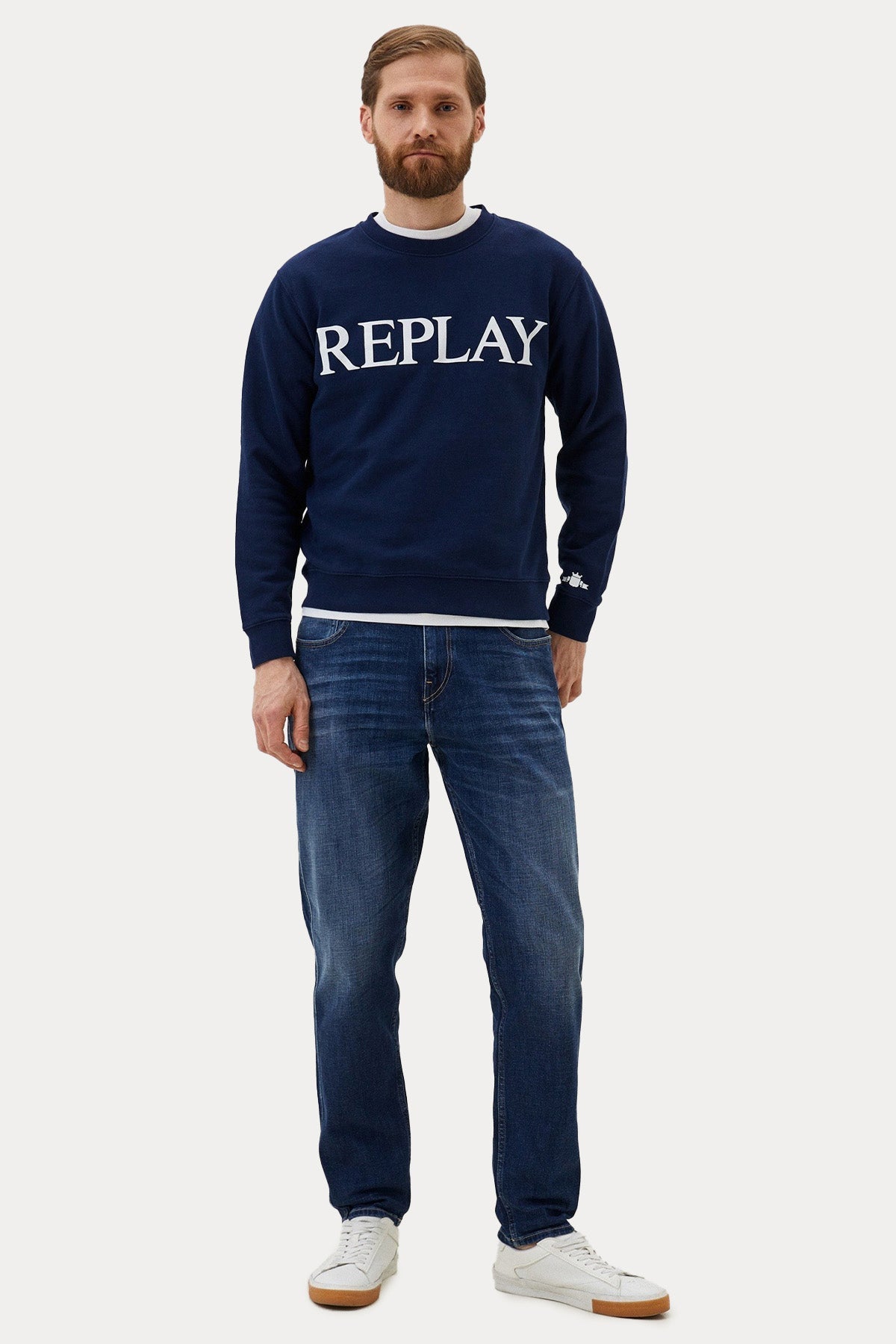 Replay Sandot Relaxed Tapered Fit Yıkamalı Jeans