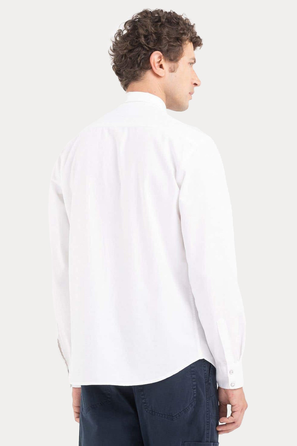 Replay Klasik Yaka Cep Detaylı Denim Gömlek