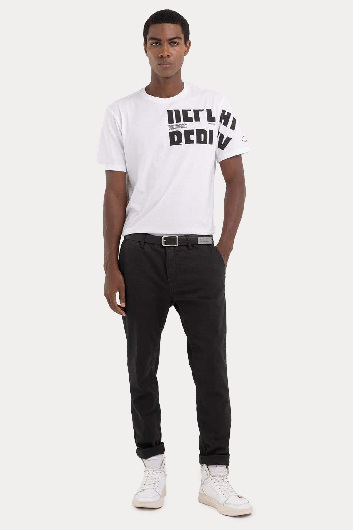 Replay Yuvarlak Yaka Logolu T-shirt