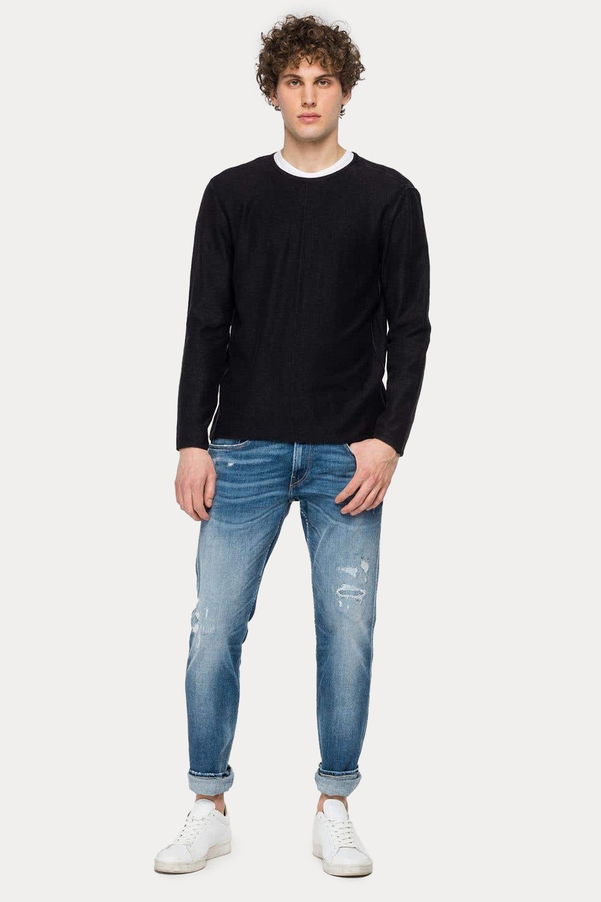 Replay Yuvarlak Yaka Örgü Triko