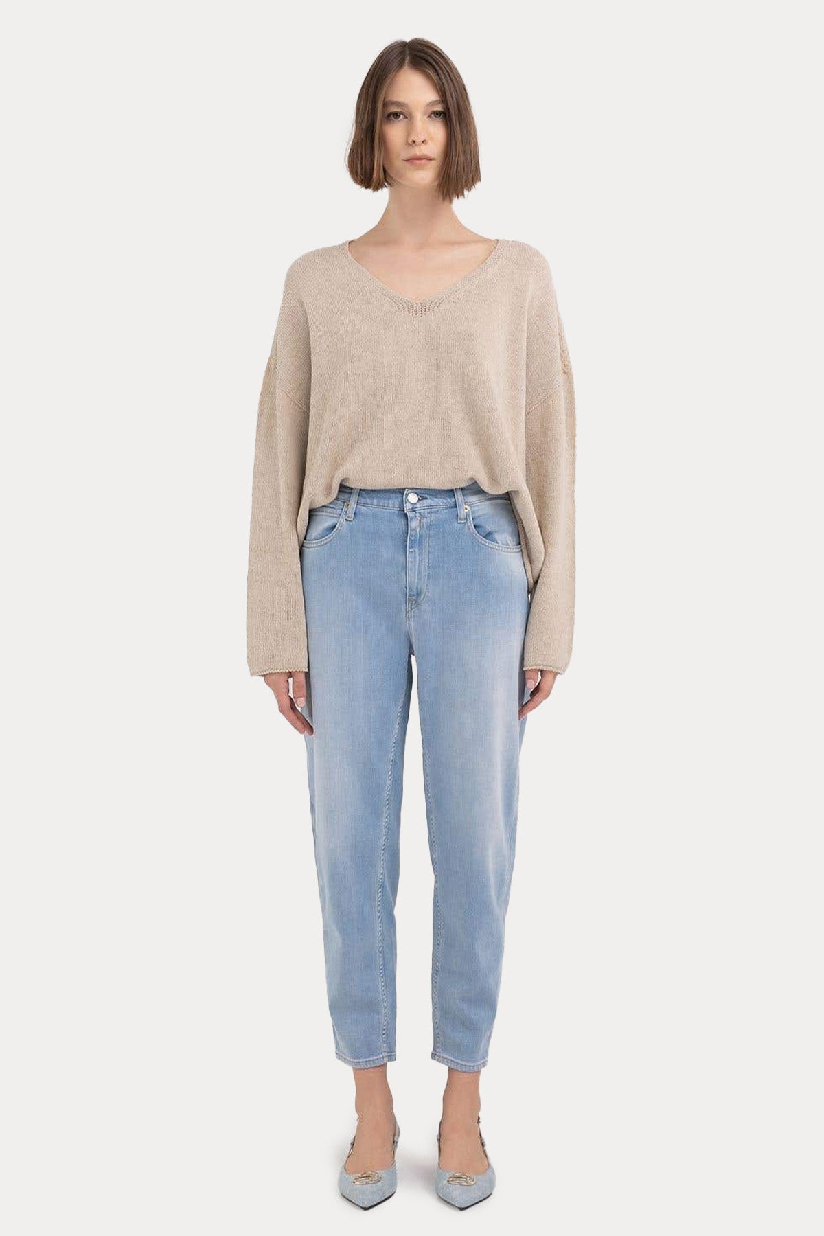 Replay V Yaka Geniş Kesim Örgü Triko