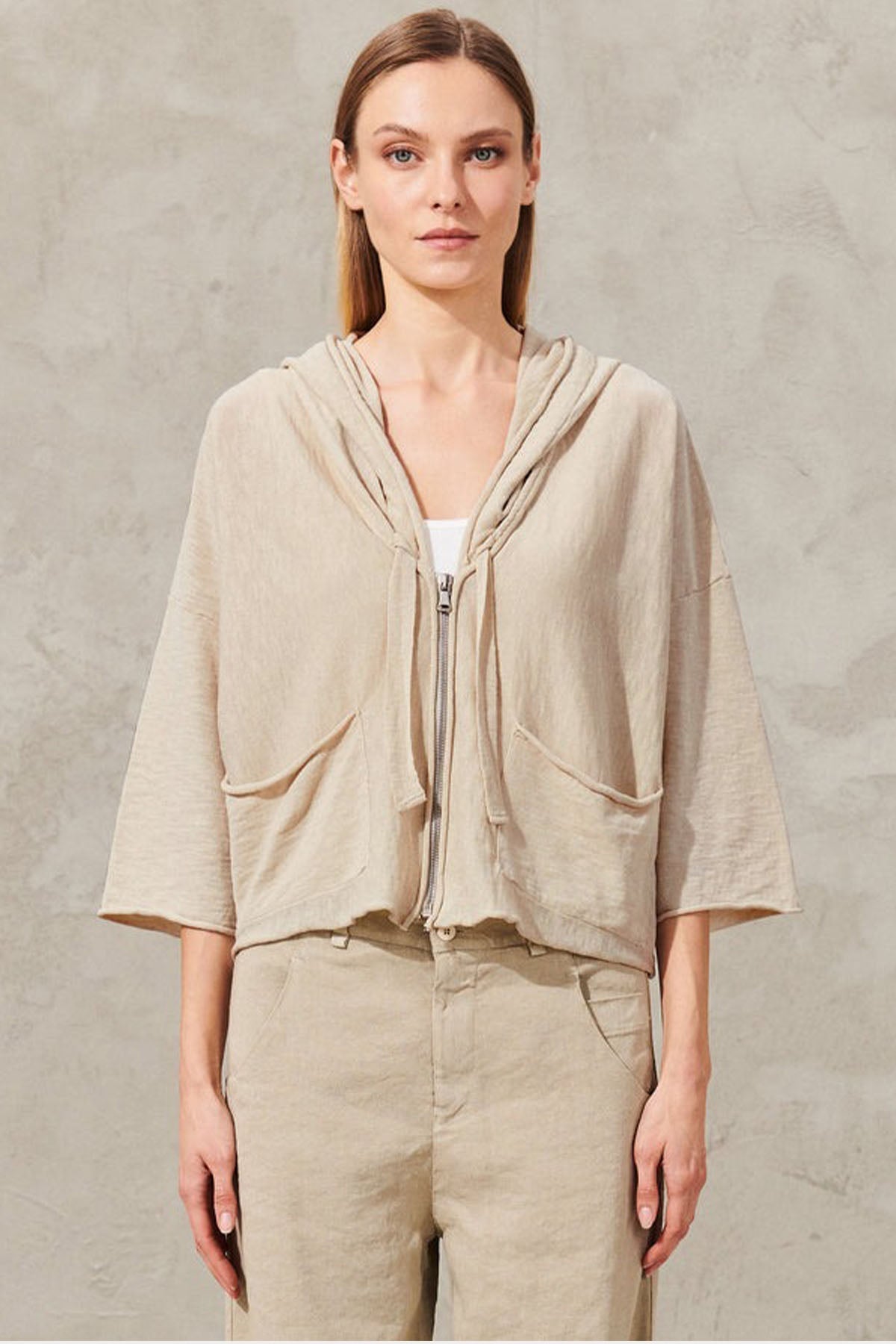 Transit Cep Detaylı Kapüşonlu Ceket