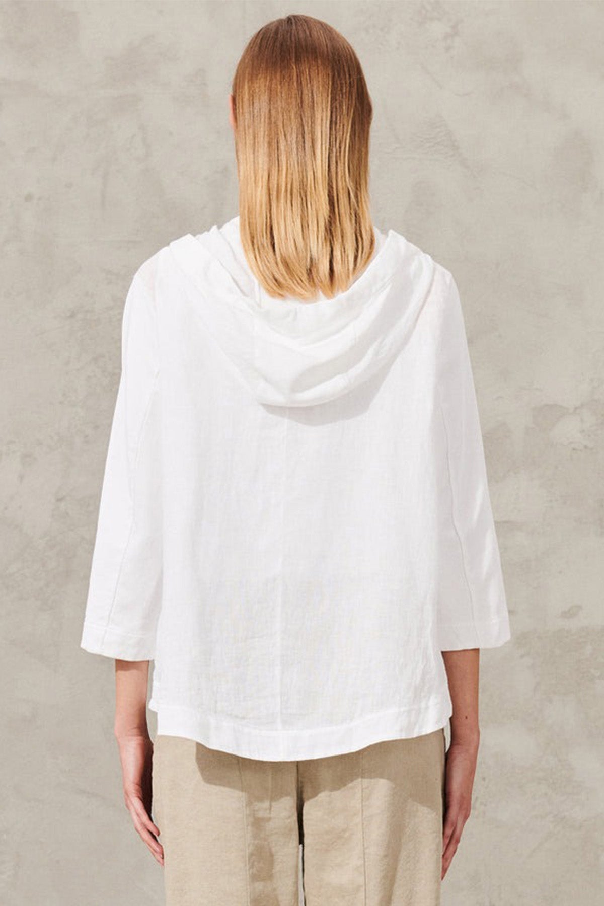 Transit Kapüşonlu Pamuklu Keten Ceket