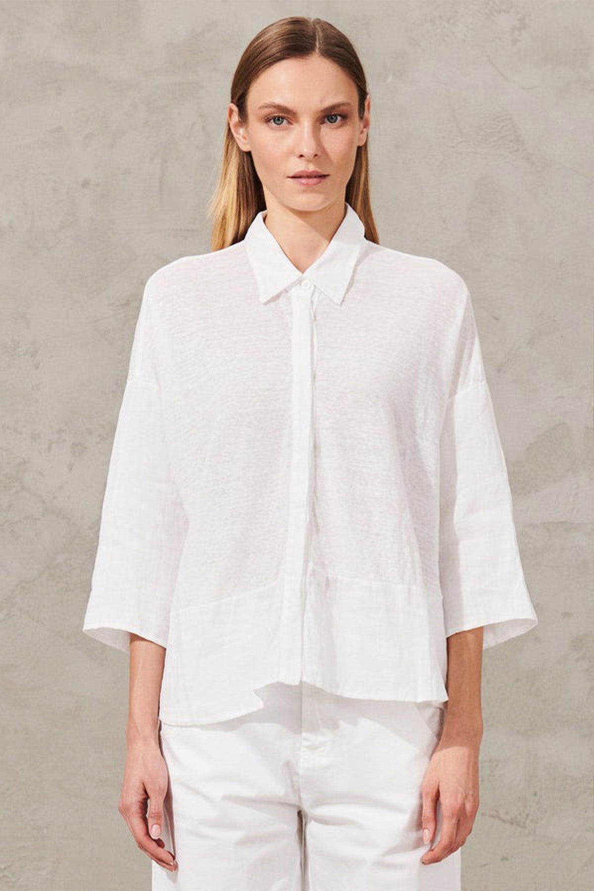 Transit Geniş Kesim Keten Gömlek