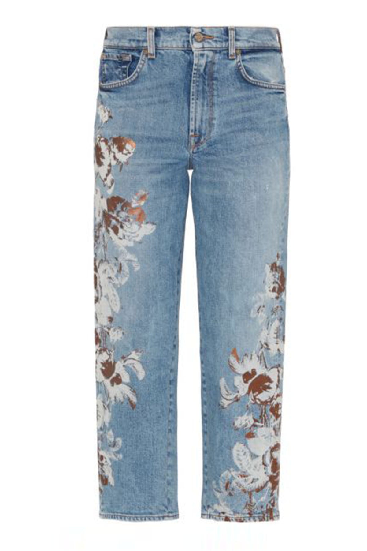 7 For All Mankind Modern Straight Yüksek Bel Desenli Jeans-Libas Trendy Fashion Store