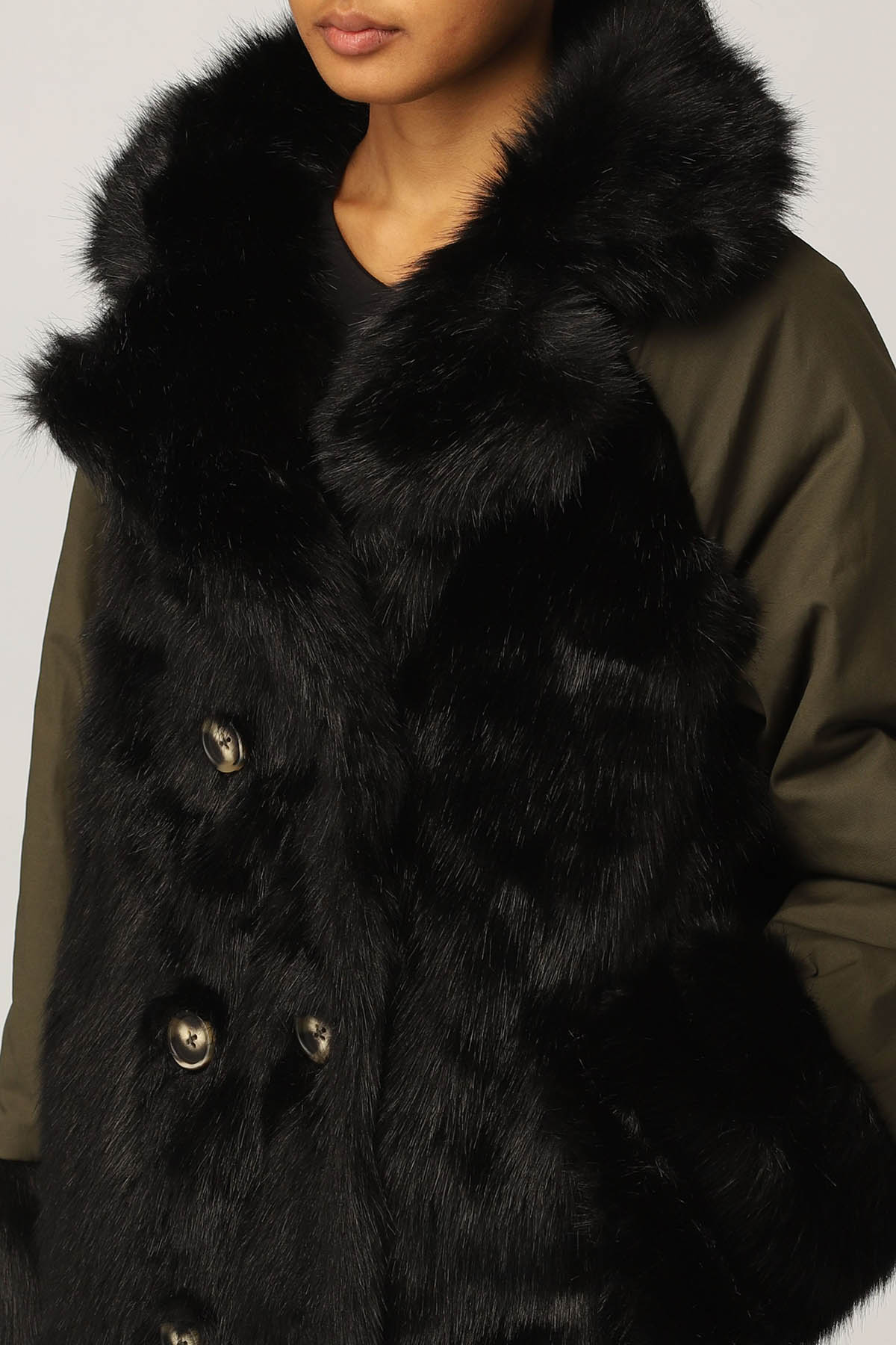 Liu Jo Kürk Detaylı Çift Taraflı Kruvaze Kaban-Libas Trendy Fashion Store