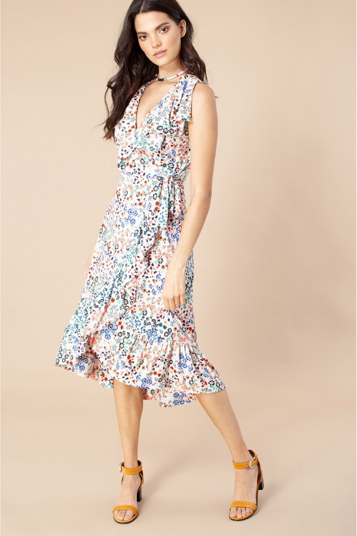 Hale Bob Belden Kuşaklı Midi Elbise-Libas Trendy Fashion Store