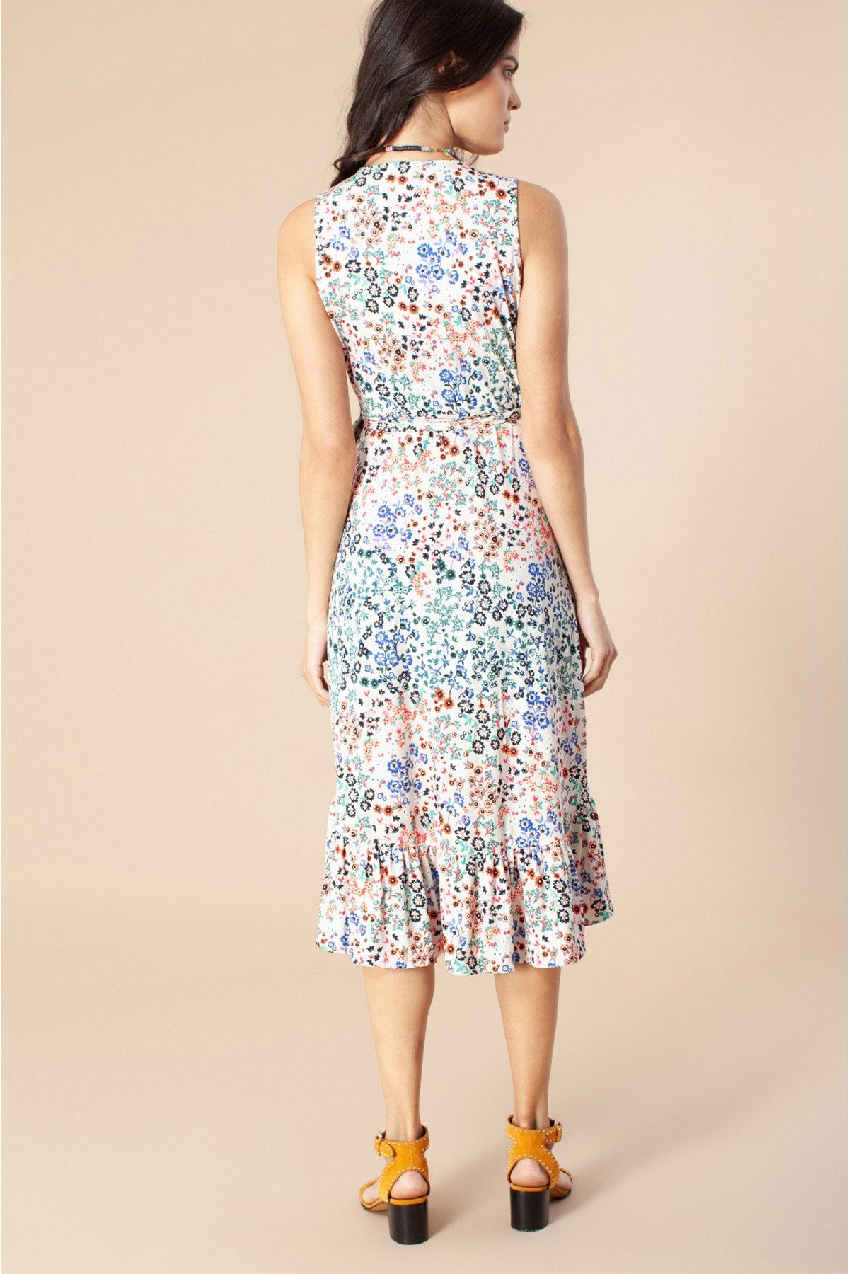 Hale Bob Belden Kuşaklı Midi Elbise-Libas Trendy Fashion Store