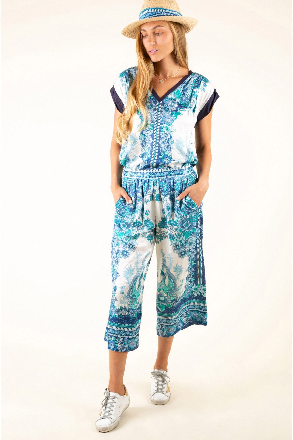 Hale Bob V Yaka Bluz-Libas Trendy Fashion Store